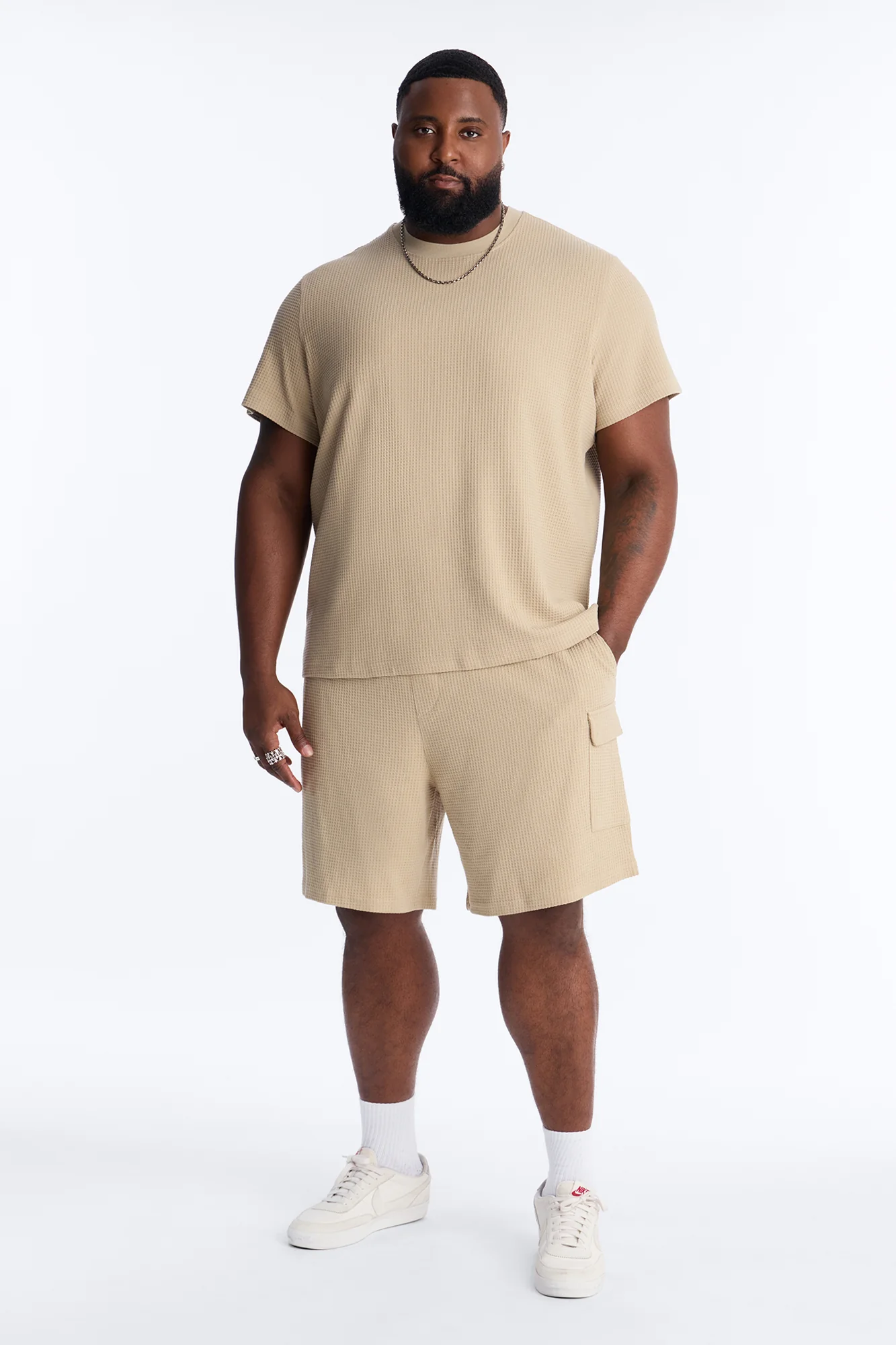 Relaxed Culver City Waffle Knit Short - Stone - Image 6