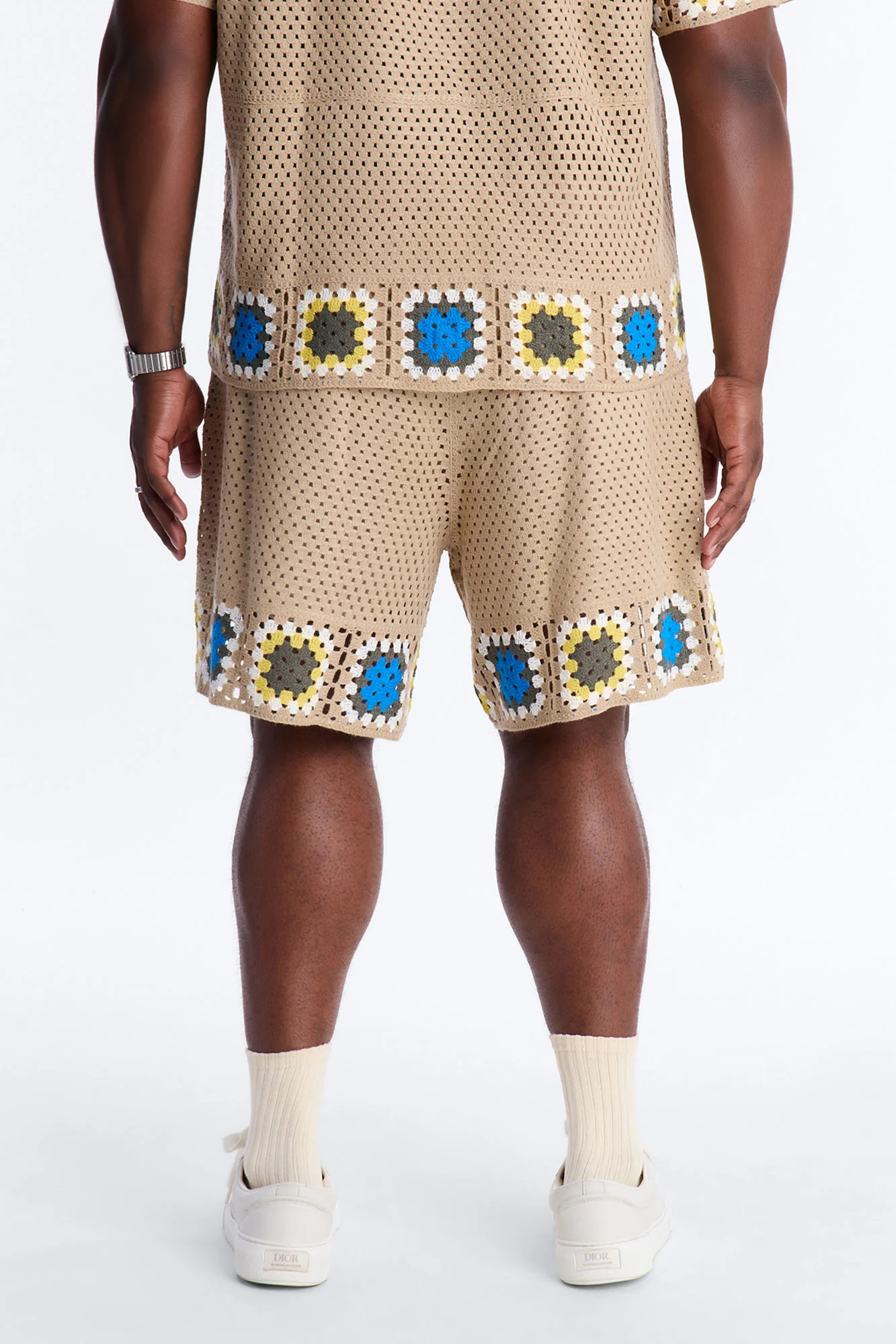 Relaxed Daisy Daze Crochet Short - Tan - Image 8