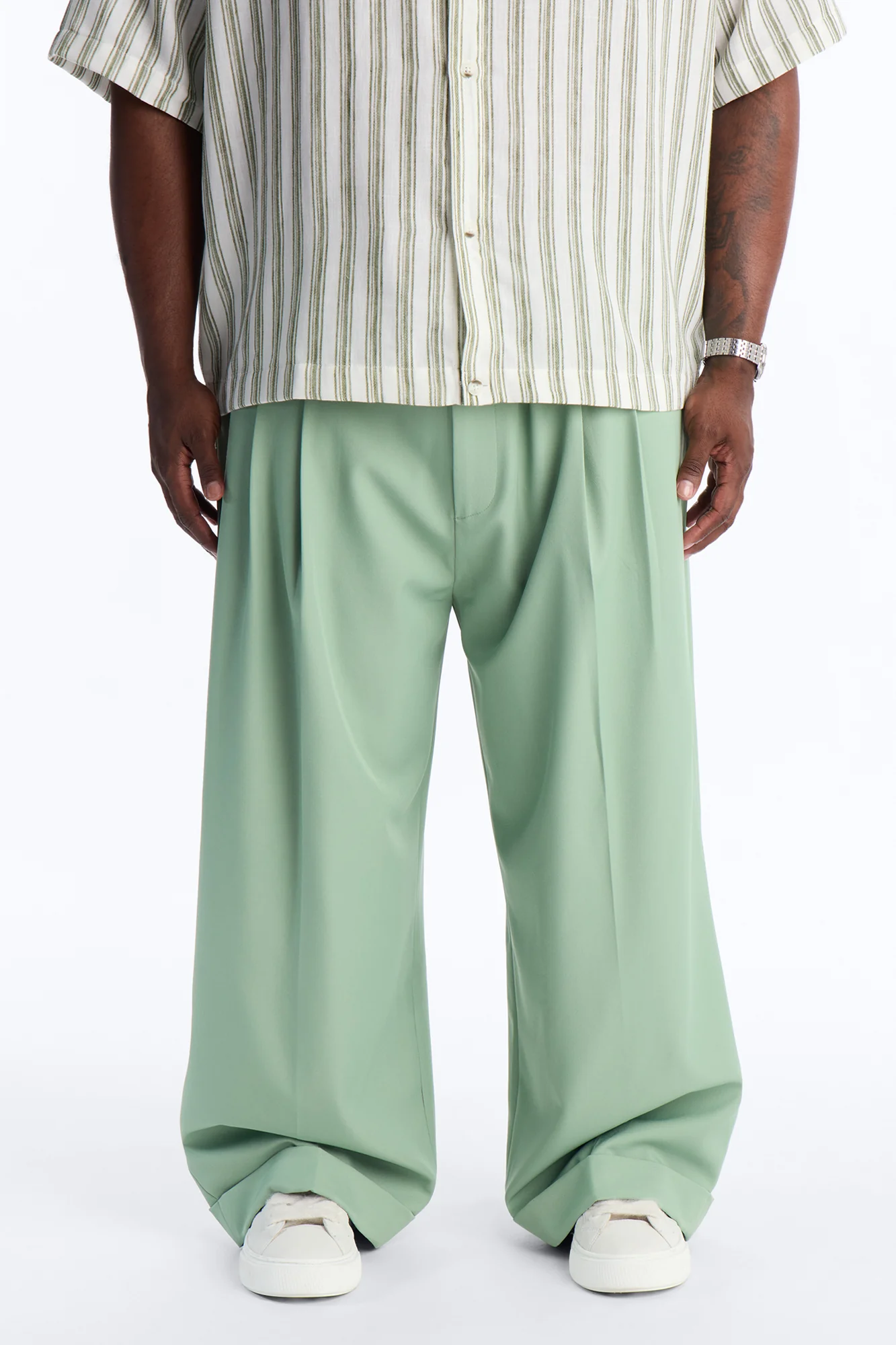 Relaxed Daycation Stripe Button Up Shirt - Green/combo - Image 5