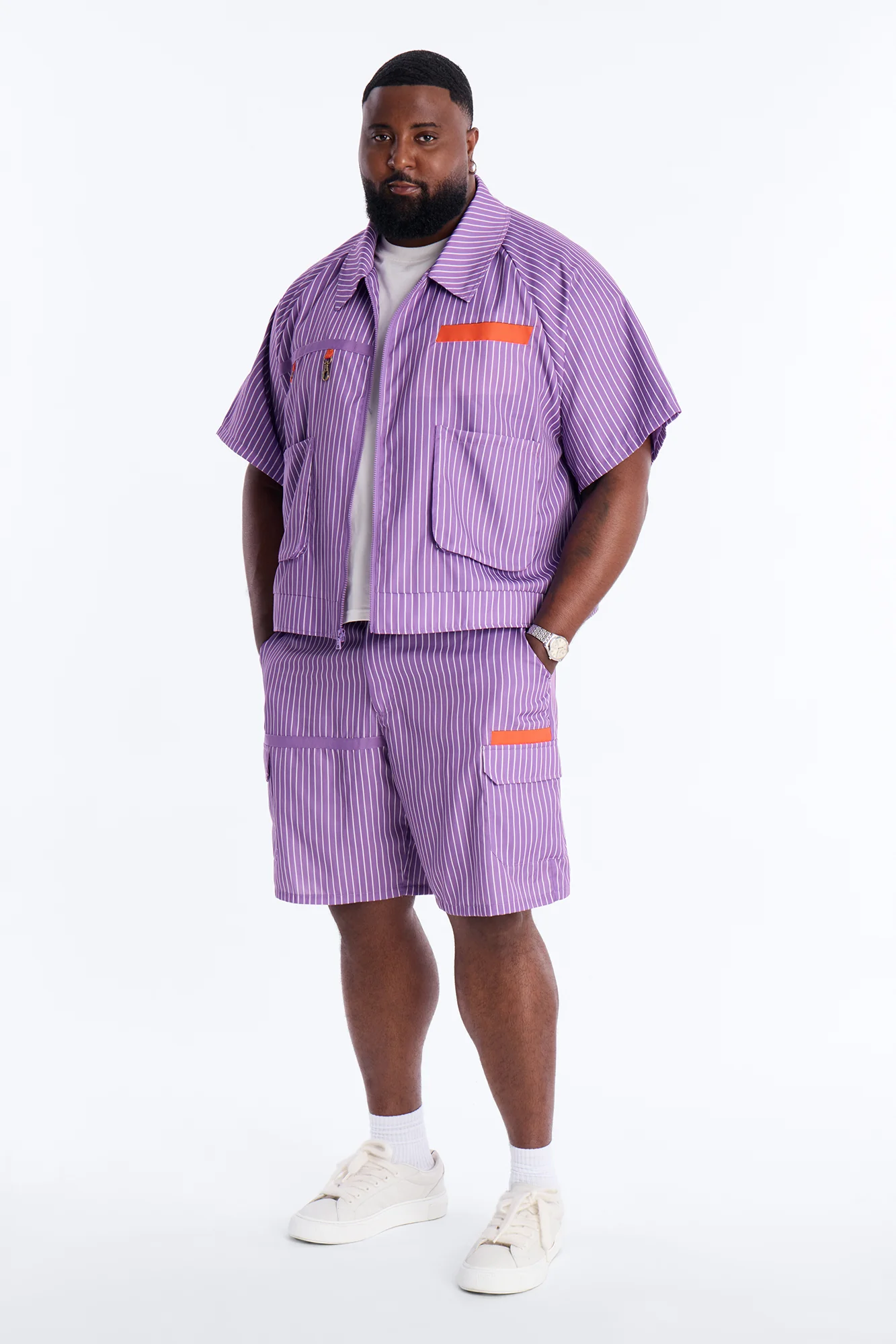 Relaxed Desert Dunes Cargo Short - Purple - Image 6
