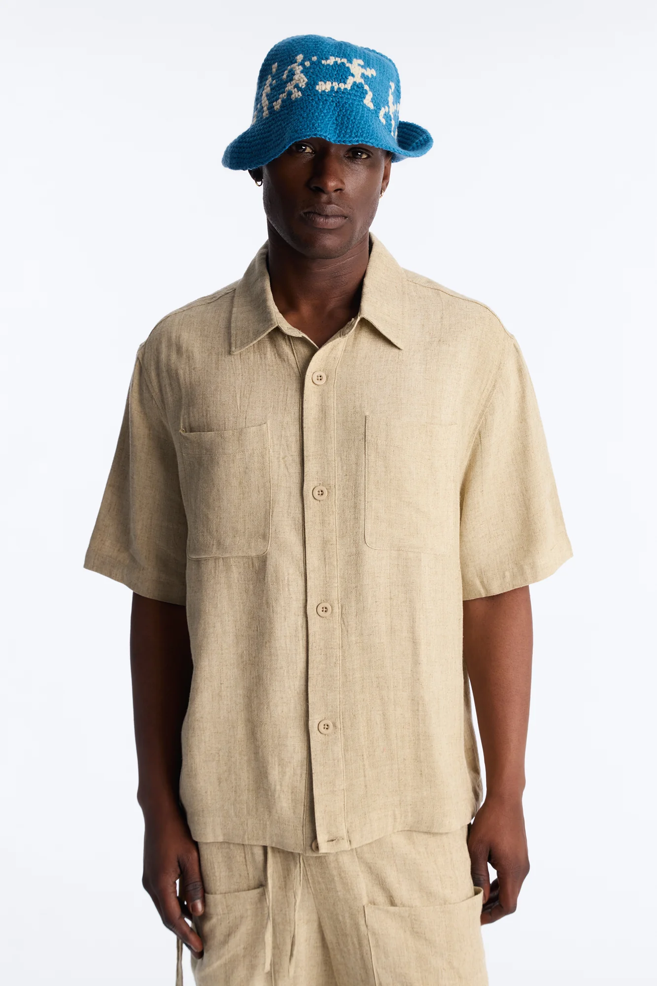 Relaxed Desert Oasis Button Up Shirt - Tan
