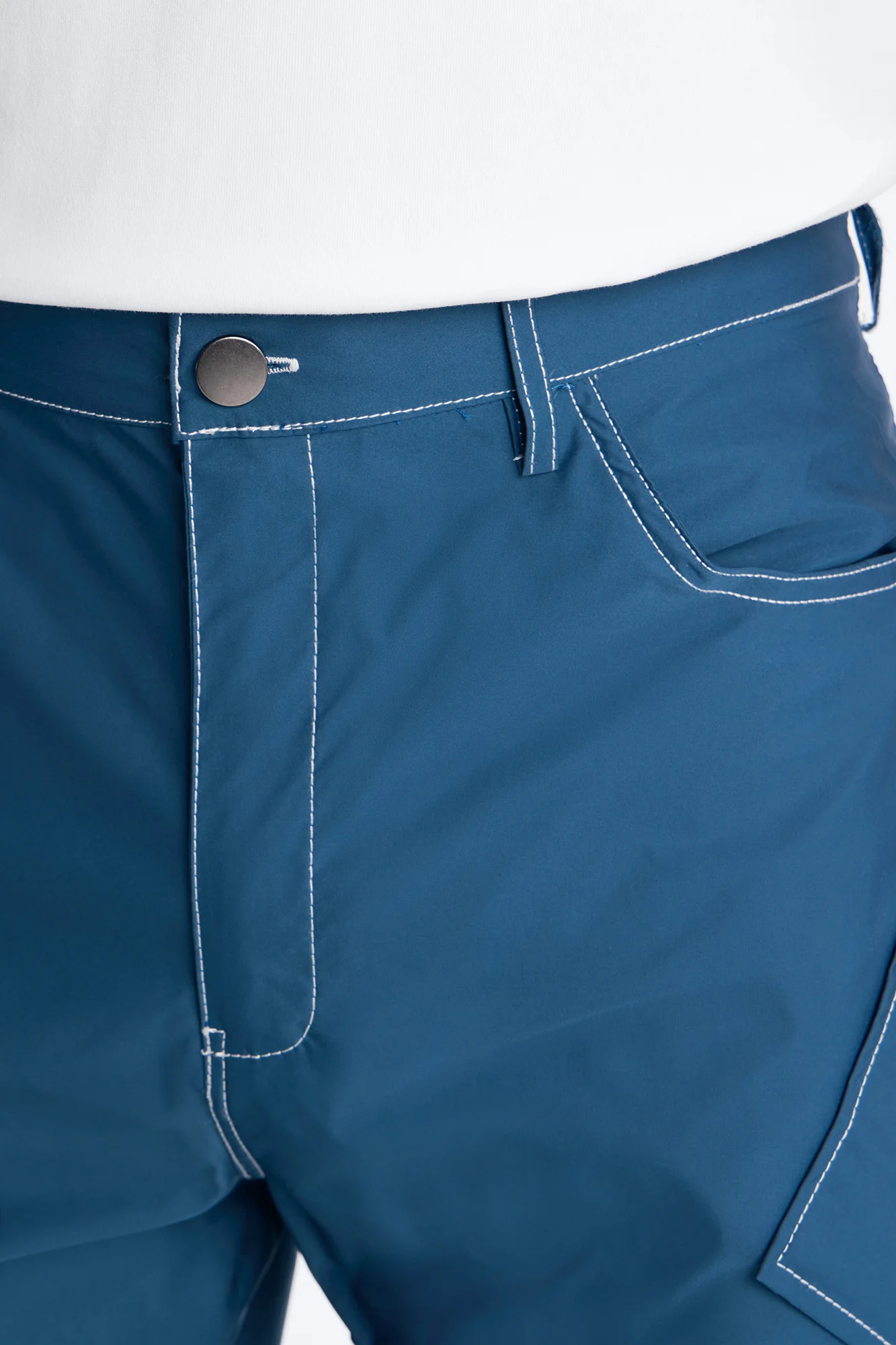 Relaxed Diamond Appeal Contrast Thread Short - Blue - Image 3