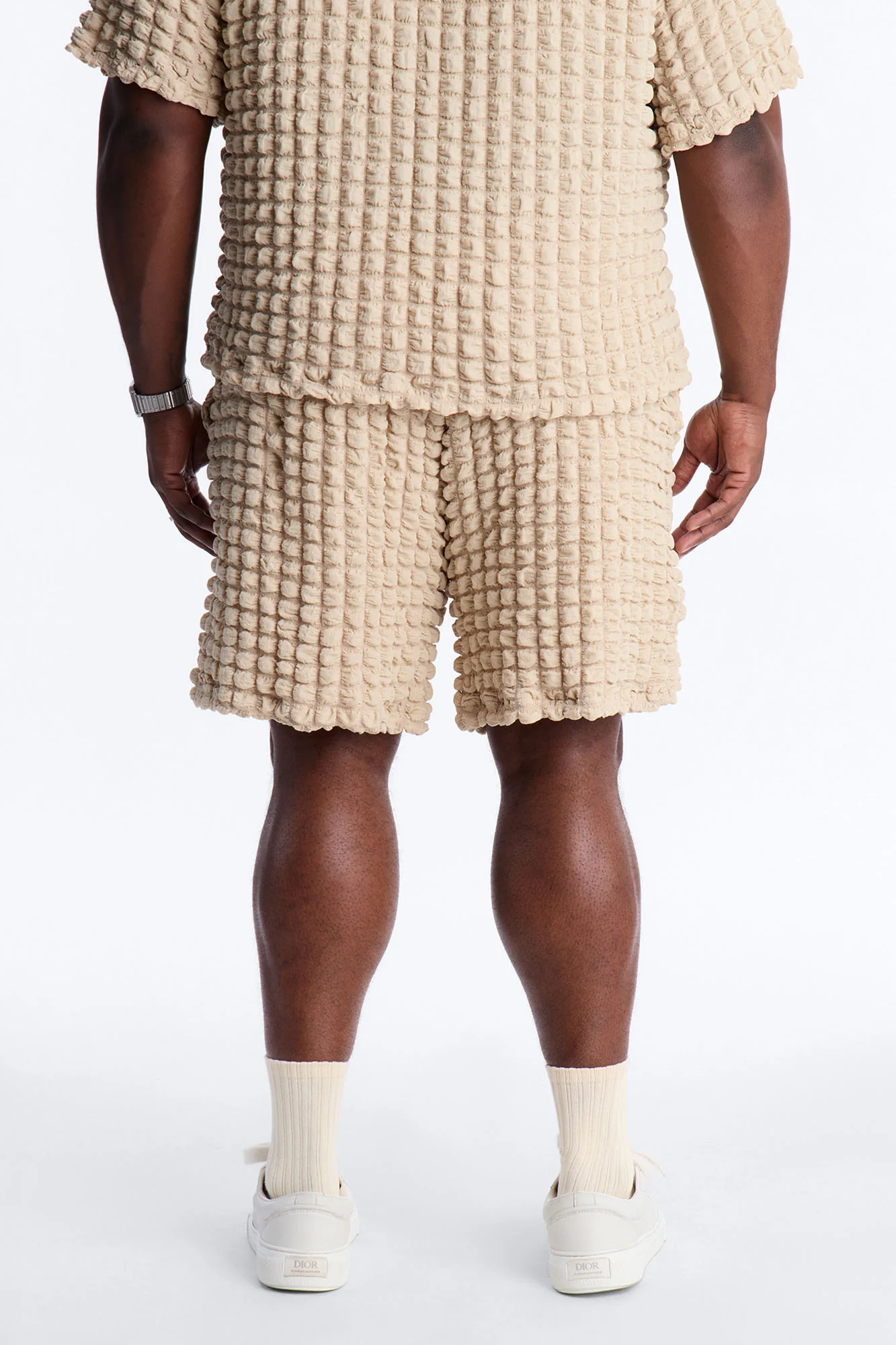 Relaxed Effervesce Textured Short - Tan - Image 8