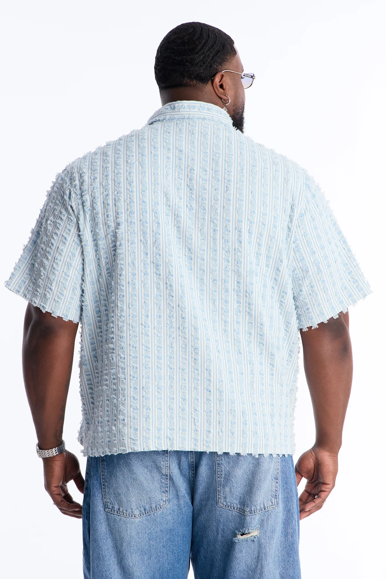 Relaxed Eternal Shell Button Up Shirt - Light Blue - Image 8