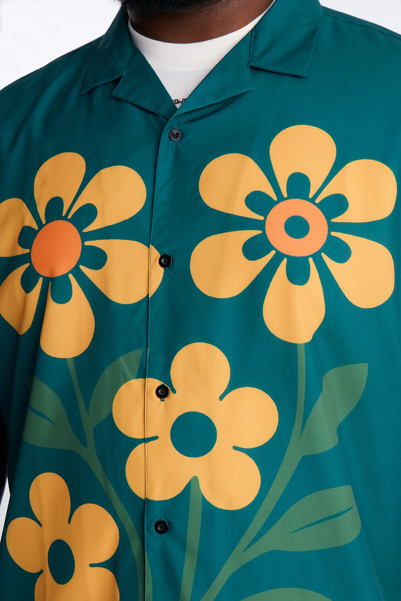 Relaxed Forest Bloom Button Up Shirt - Green - Image 7