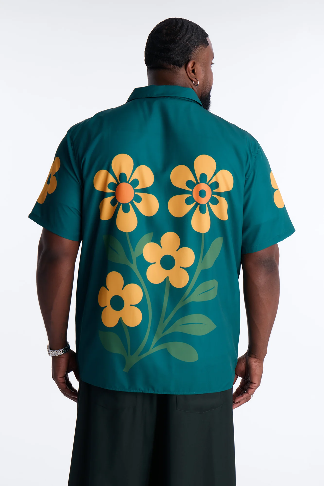 Relaxed Forest Bloom Button Up Shirt - Green - Image 8