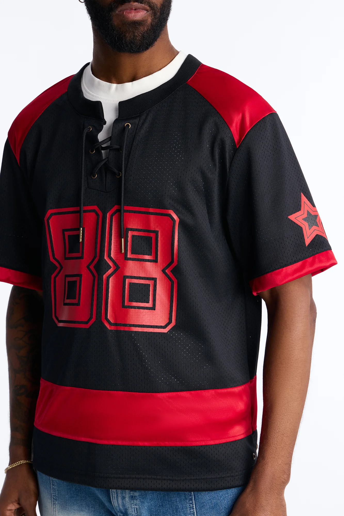 Relaxed Good Times Retro Varsity Jersey - Black - Image 3