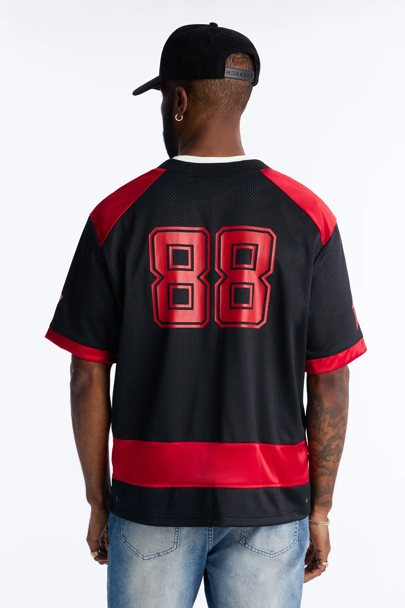 Relaxed Good Times Retro Varsity Jersey - Black - Image 4