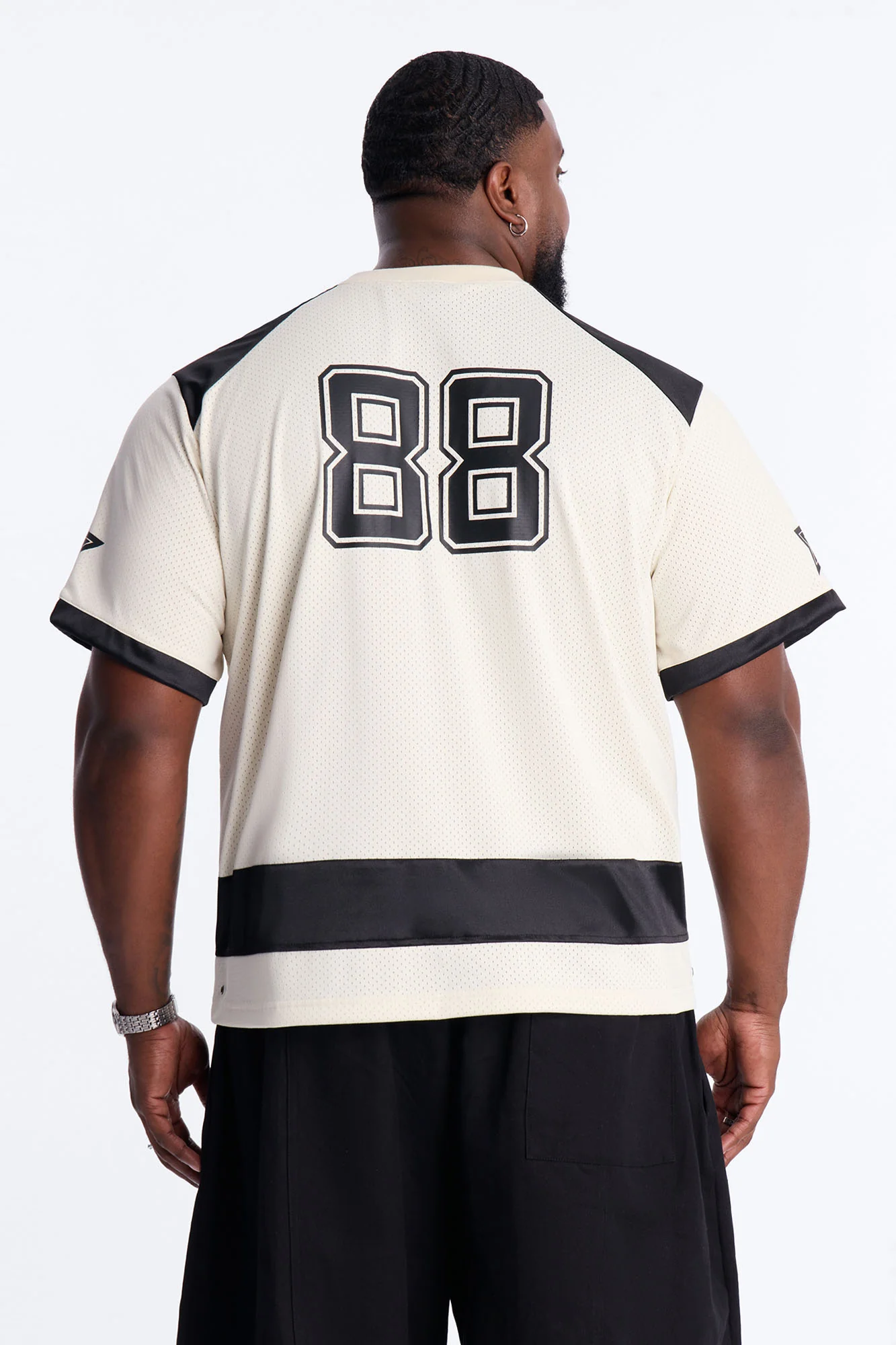 Relaxed Good Times Retro Varsity Jersey - Cream - Image 8