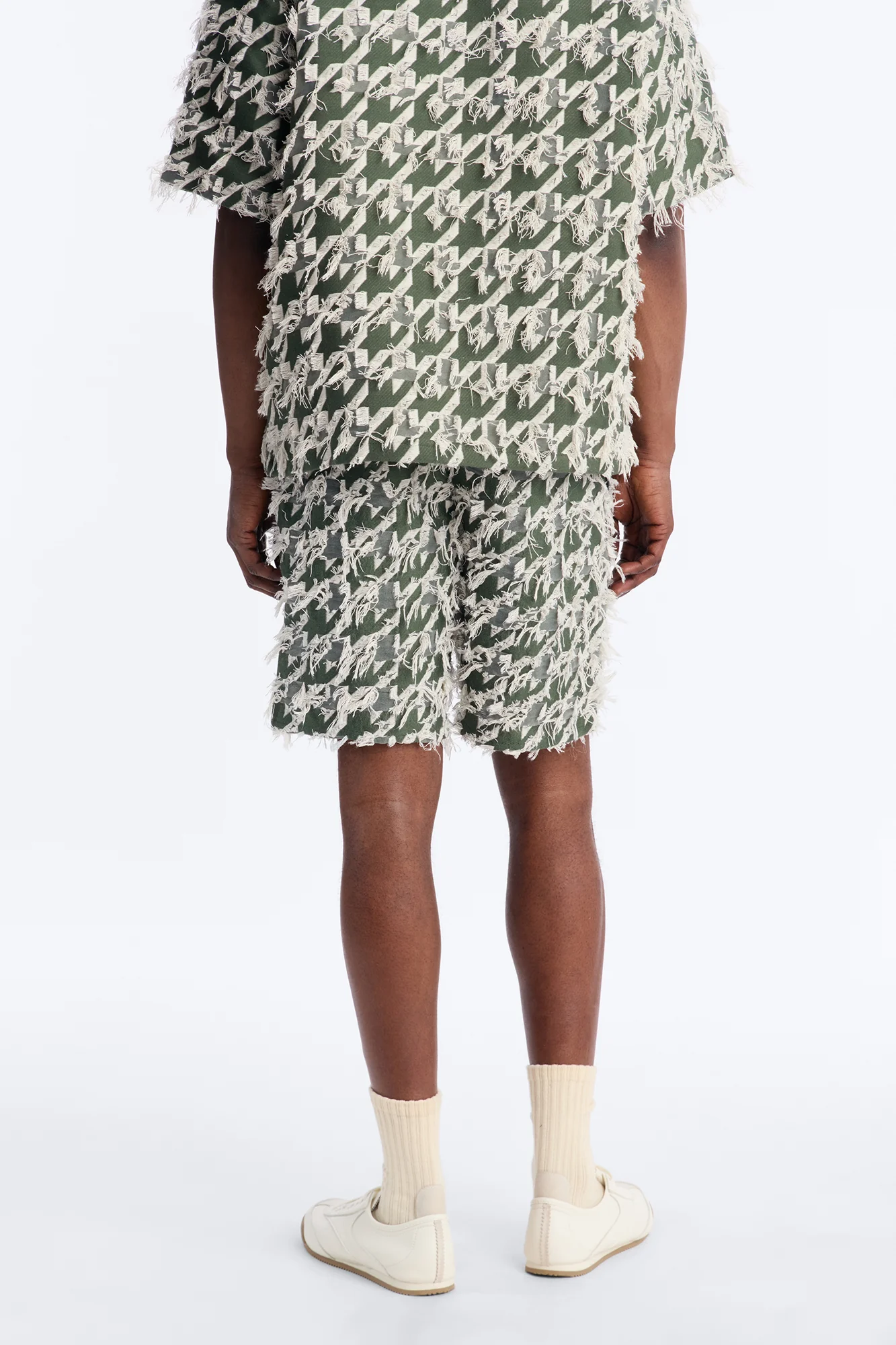 Relaxed Houndstooth Nomad Short - Green - Image 4