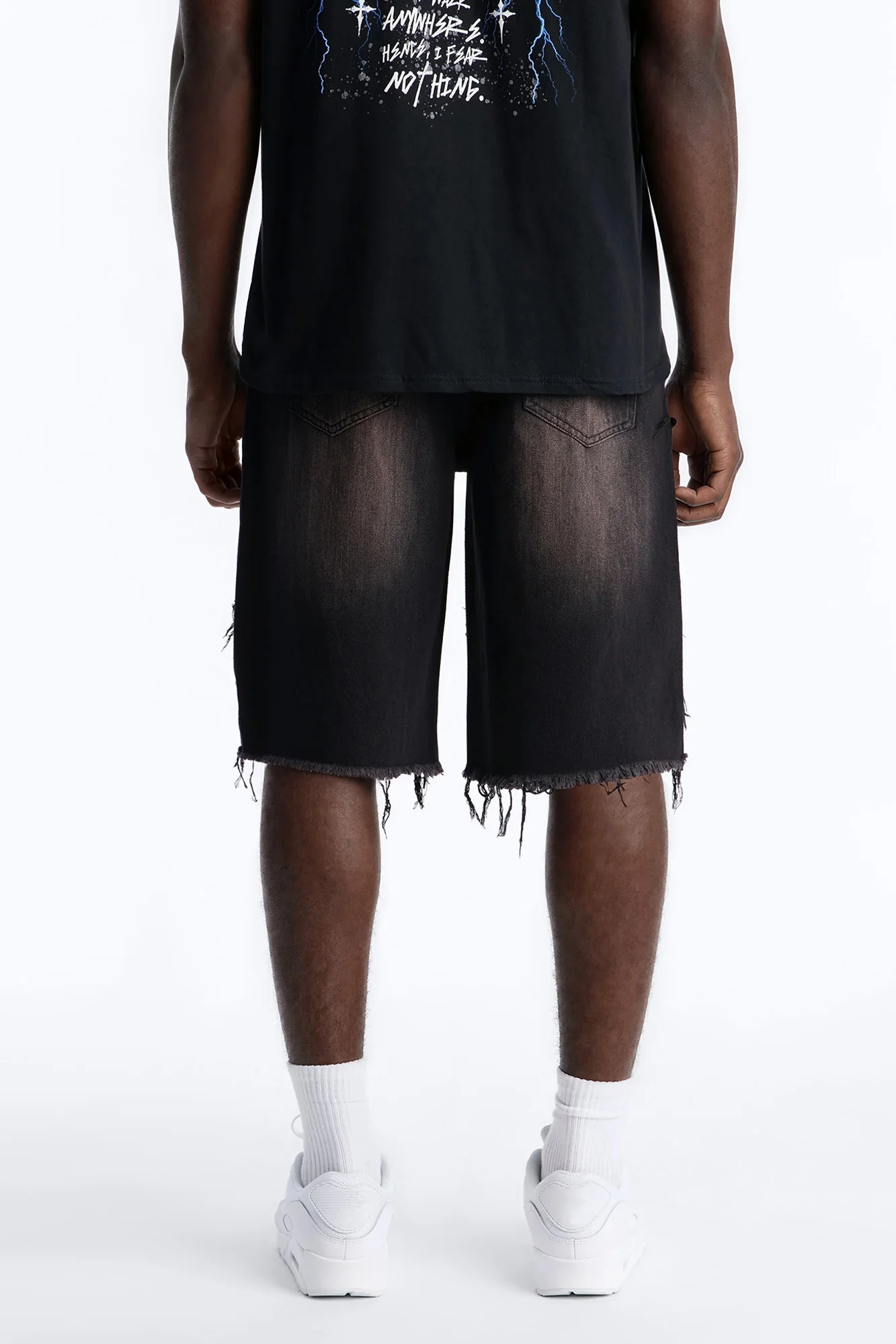 Relaxed Jeweled Havoc Denim Short - Black - Image 4