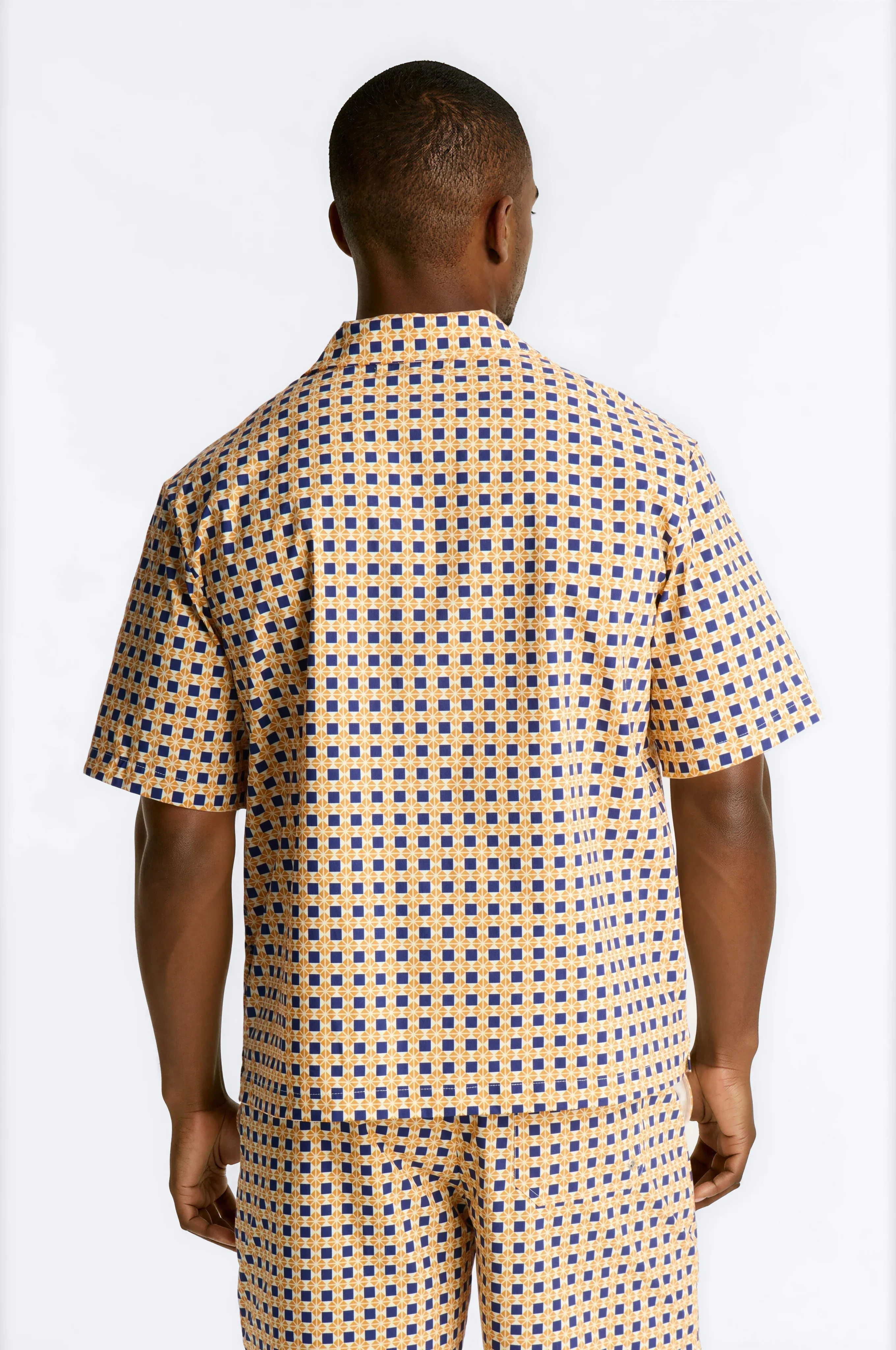 Relaxed Laguna Mosaic Cuban Collar Button Up Shirt - Multi Color - Image 3