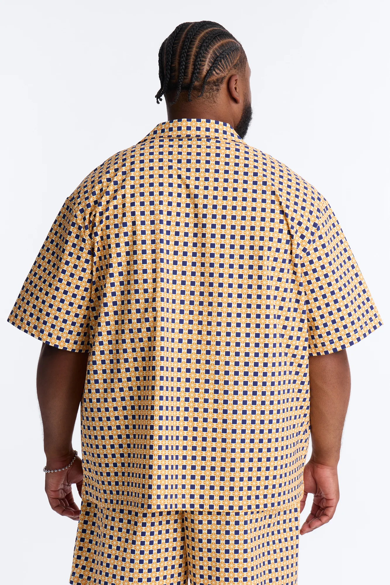 Relaxed Laguna Mosaic Cuban Collar Button Up Shirt - Multi Color - Image 7