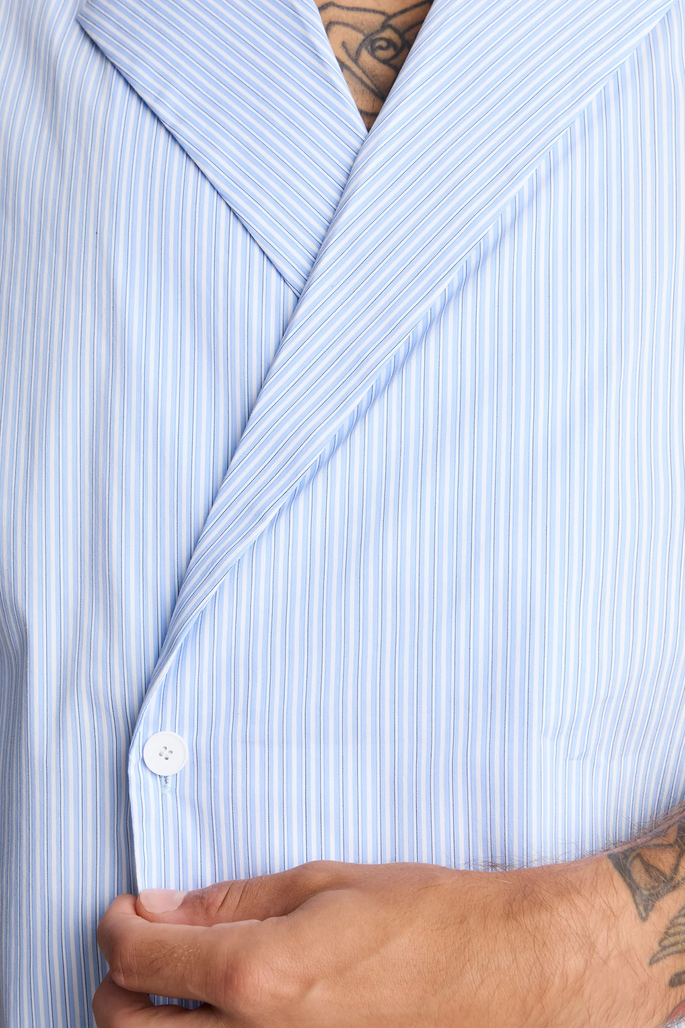 Relaxed Linear Breeze Blazer Shirt - Blue/combo - Image 3