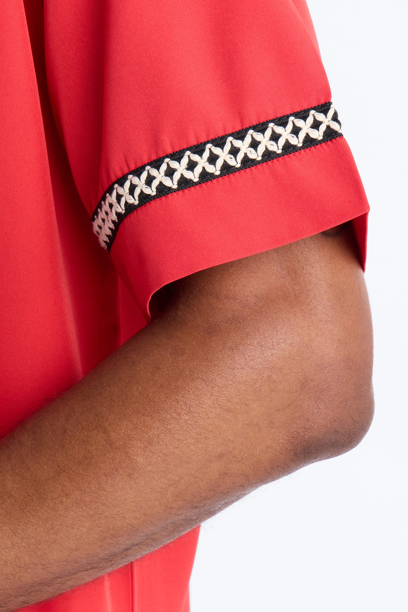 Relaxed Malibu Social Club Cuban Collar Button Up Shirt - Red - Image 4