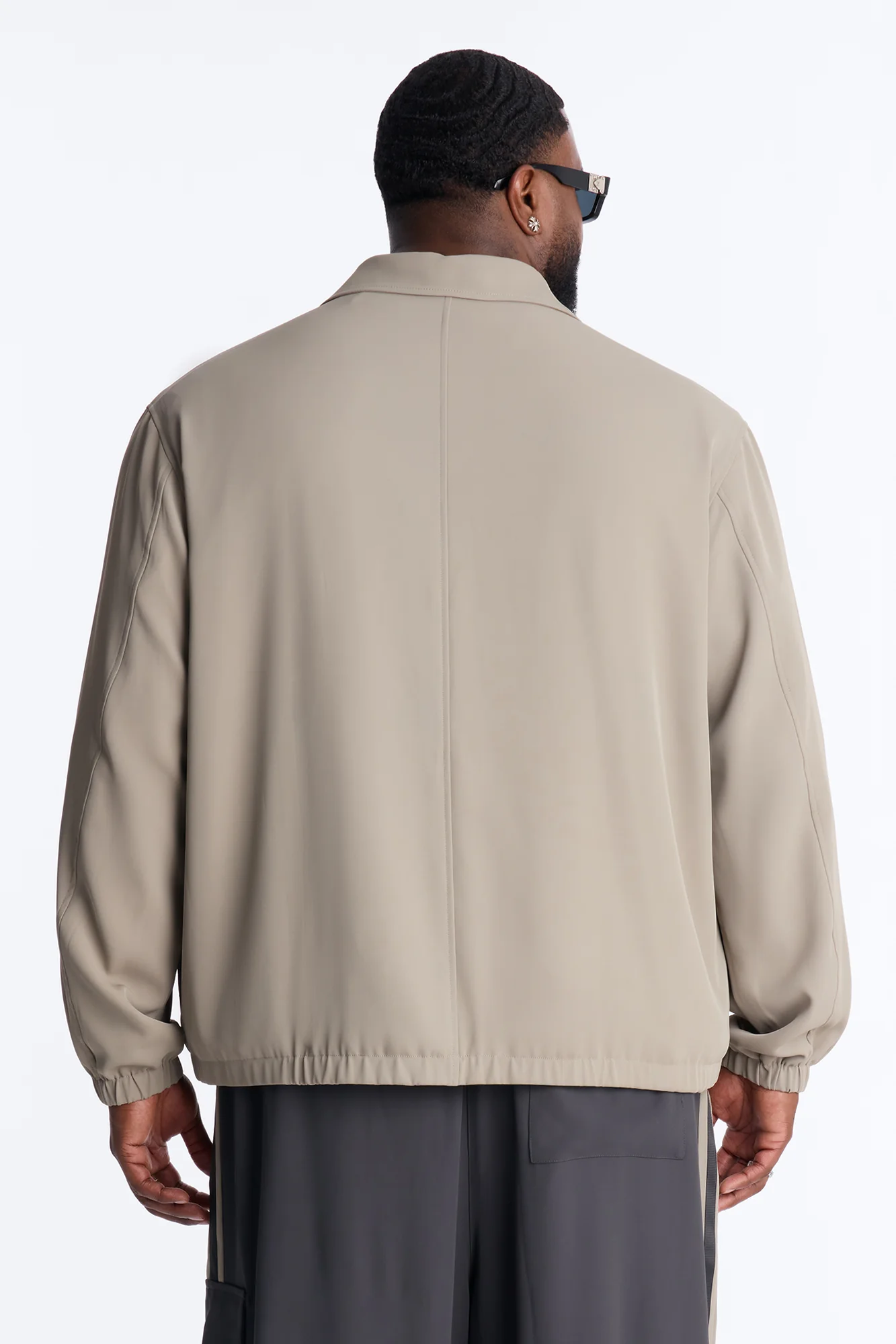 Relaxed Manchester Colorblock Coach Jacket - Taupe - Image 6