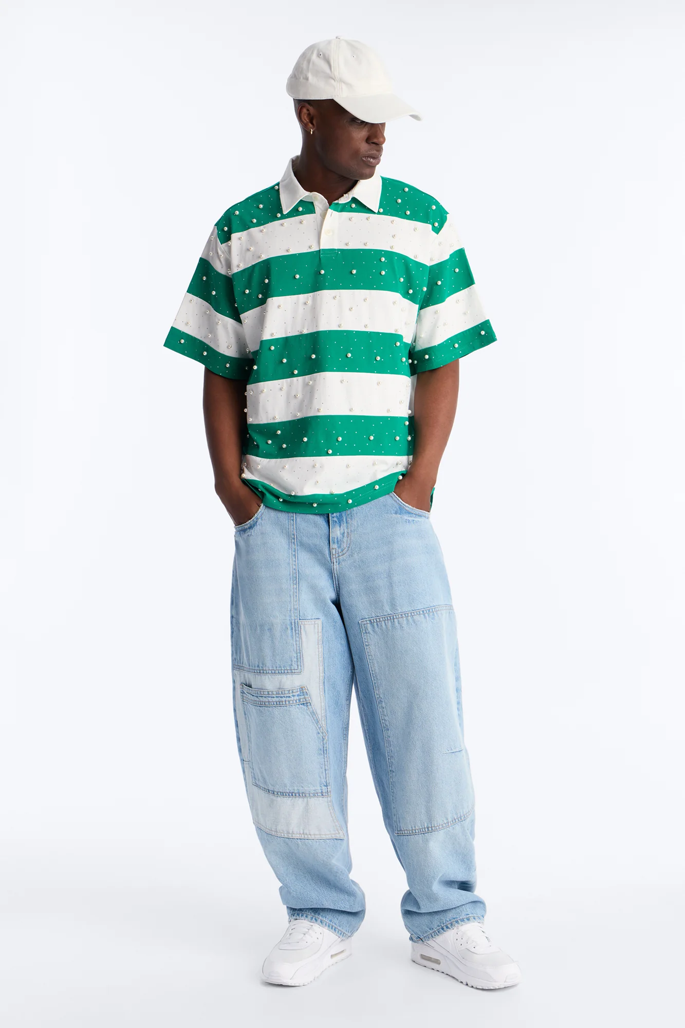 Relaxed Marginalia Pearl Stripe Polo - Green/combo - Image 2