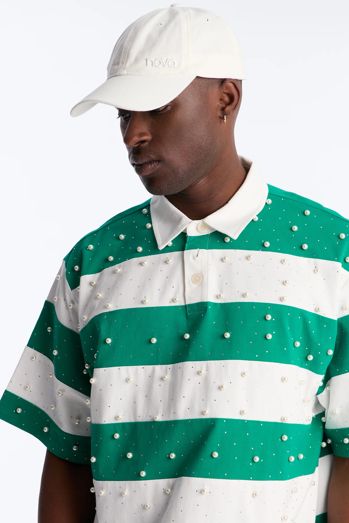 Relaxed Marginalia Pearl Stripe Polo - Green/combo - Image 3