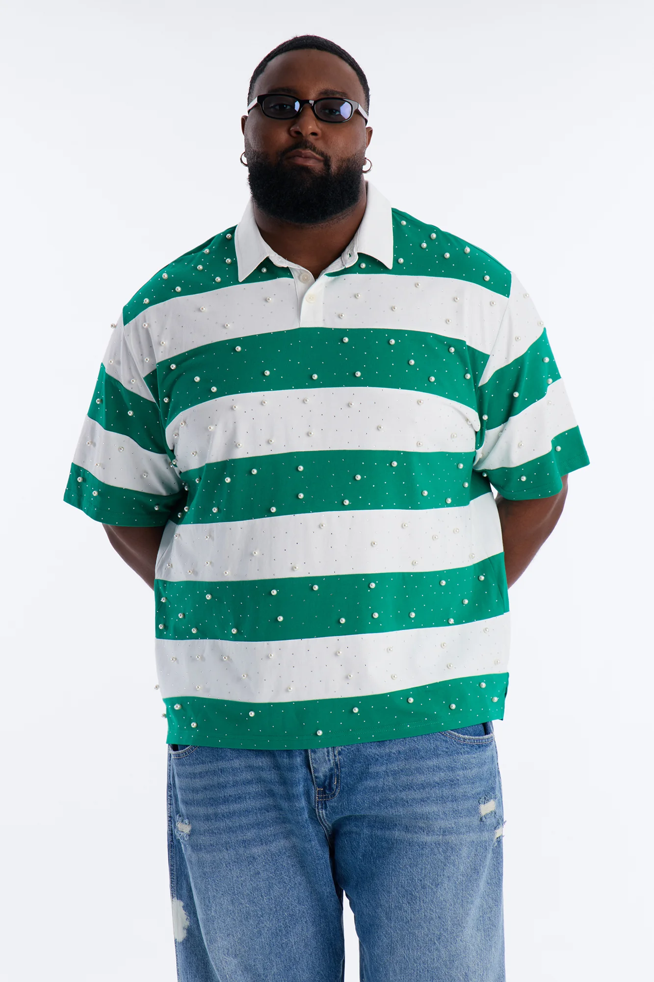 Relaxed Marginalia Pearl Stripe Polo - Green/combo - Image 5