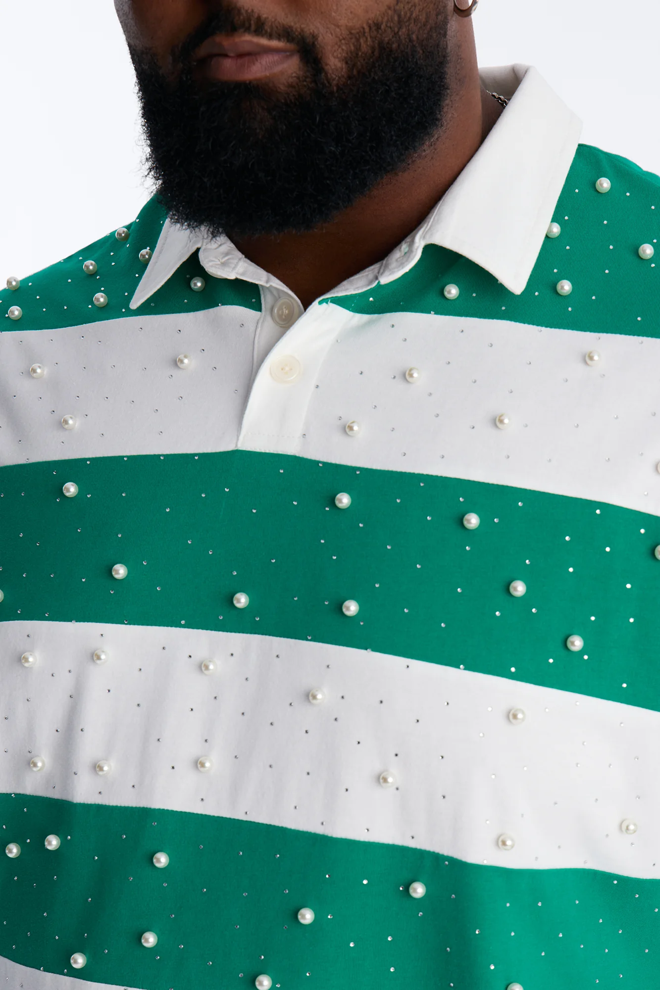 Relaxed Marginalia Pearl Stripe Polo - Green/combo - Image 7