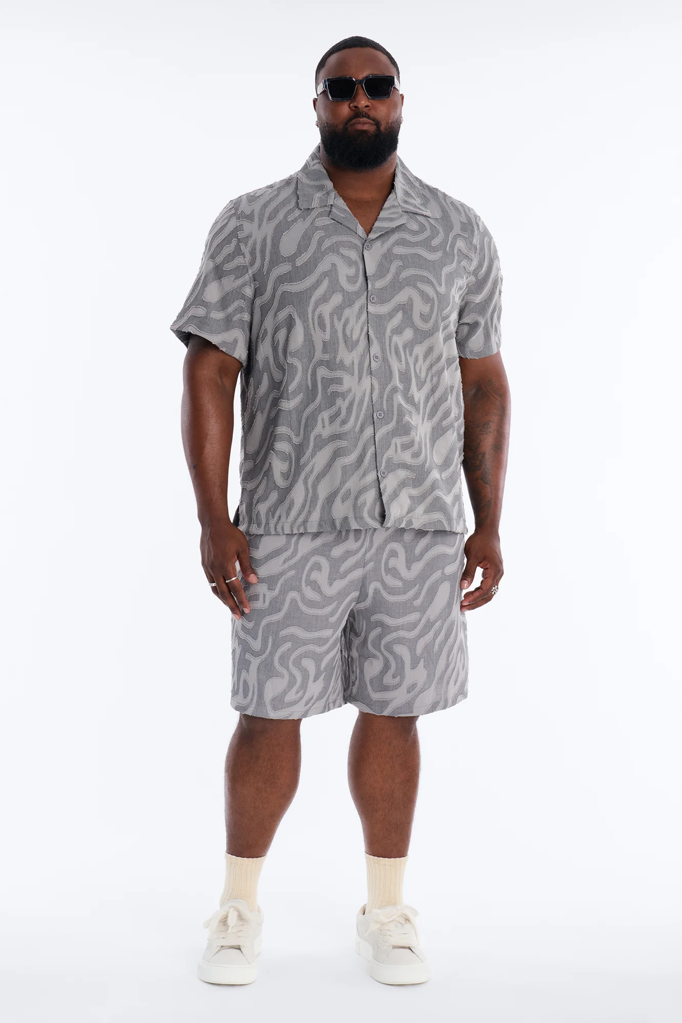 Relaxed Midnight Wave Short - Grey - Image 7