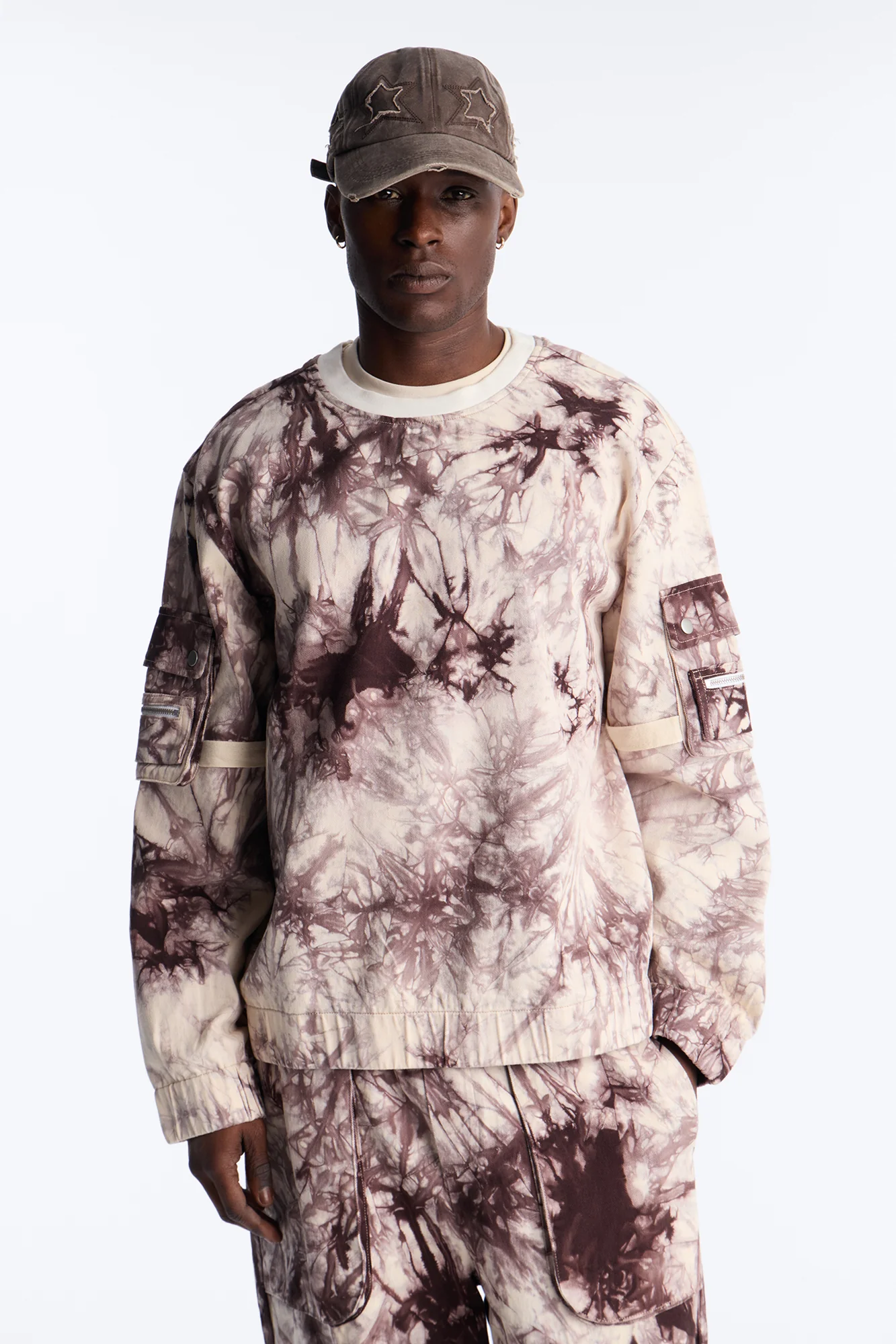 Relaxed Mind Trip Long Sleeve Crew - Brown
