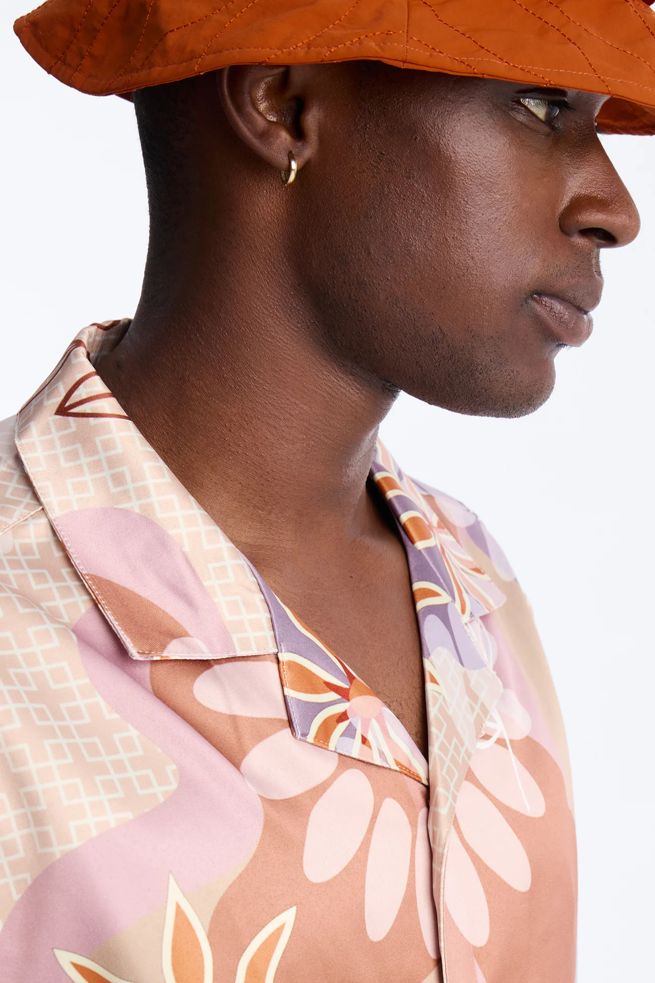 Relaxed Palm Bloom Cuban Button Up Shirt - Pink - Image 3