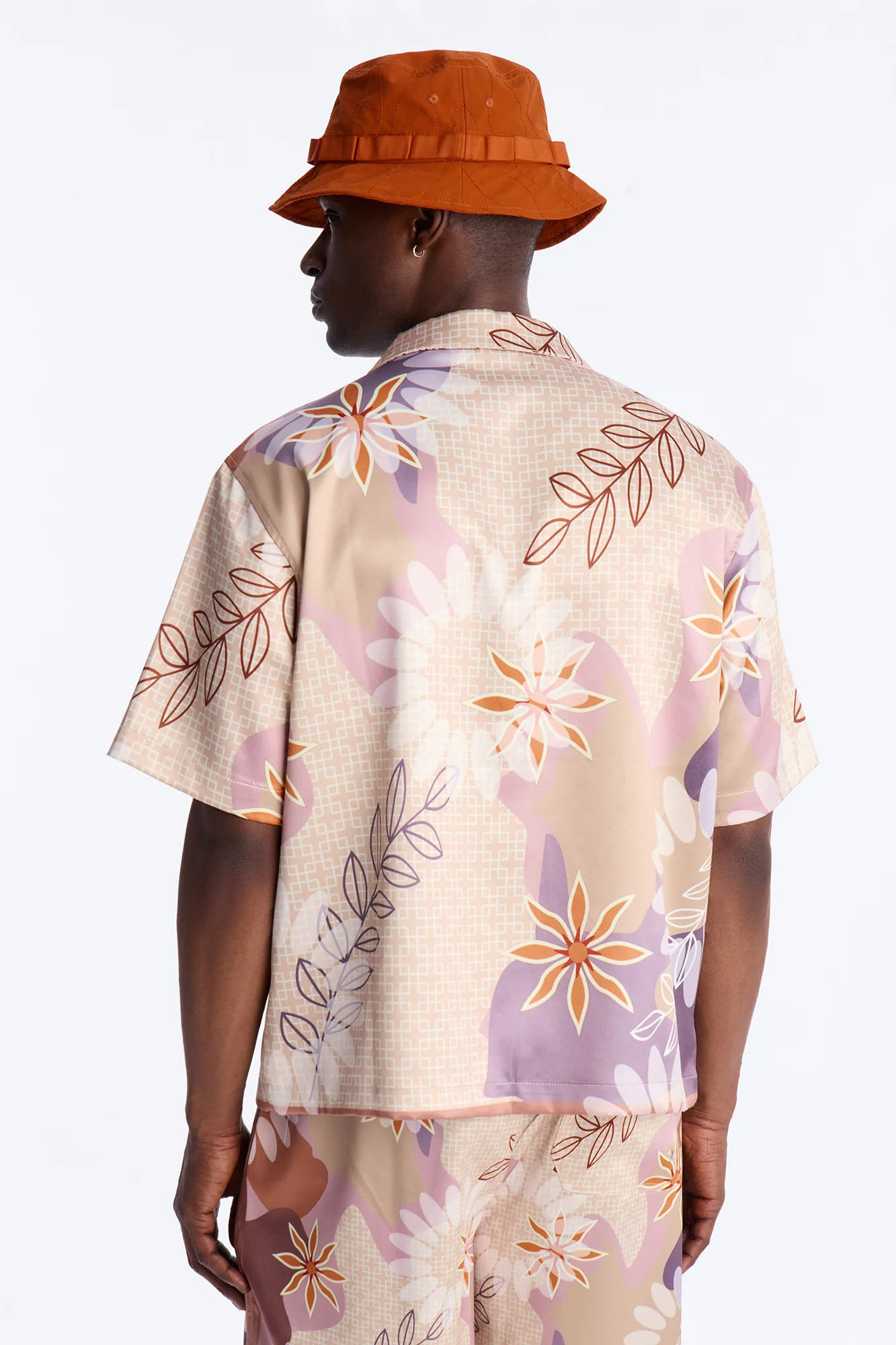 Relaxed Palm Bloom Cuban Button Up Shirt - Pink - Image 4