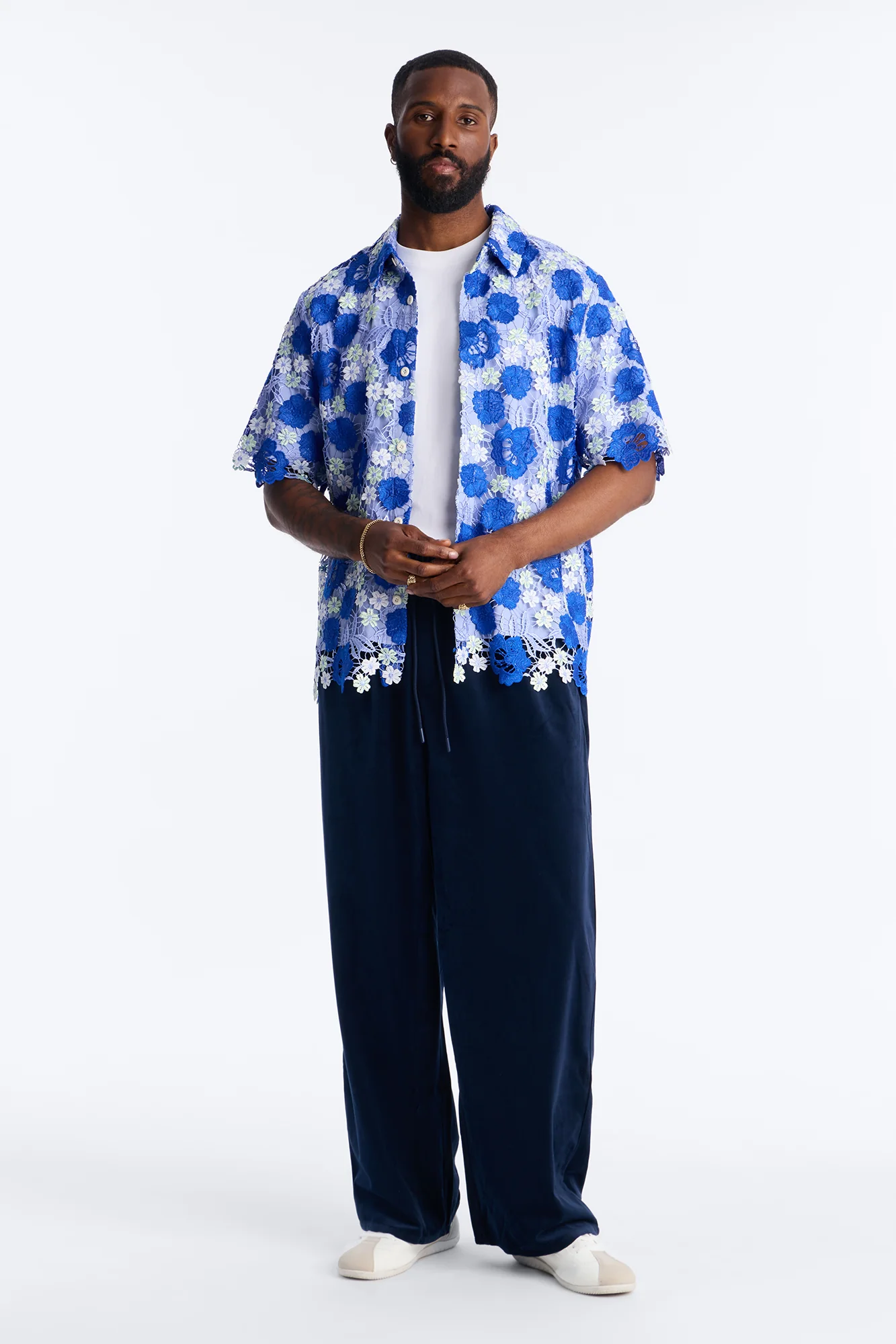 Relaxed Paradise Field Button Up Shirt - Blue - Image 2