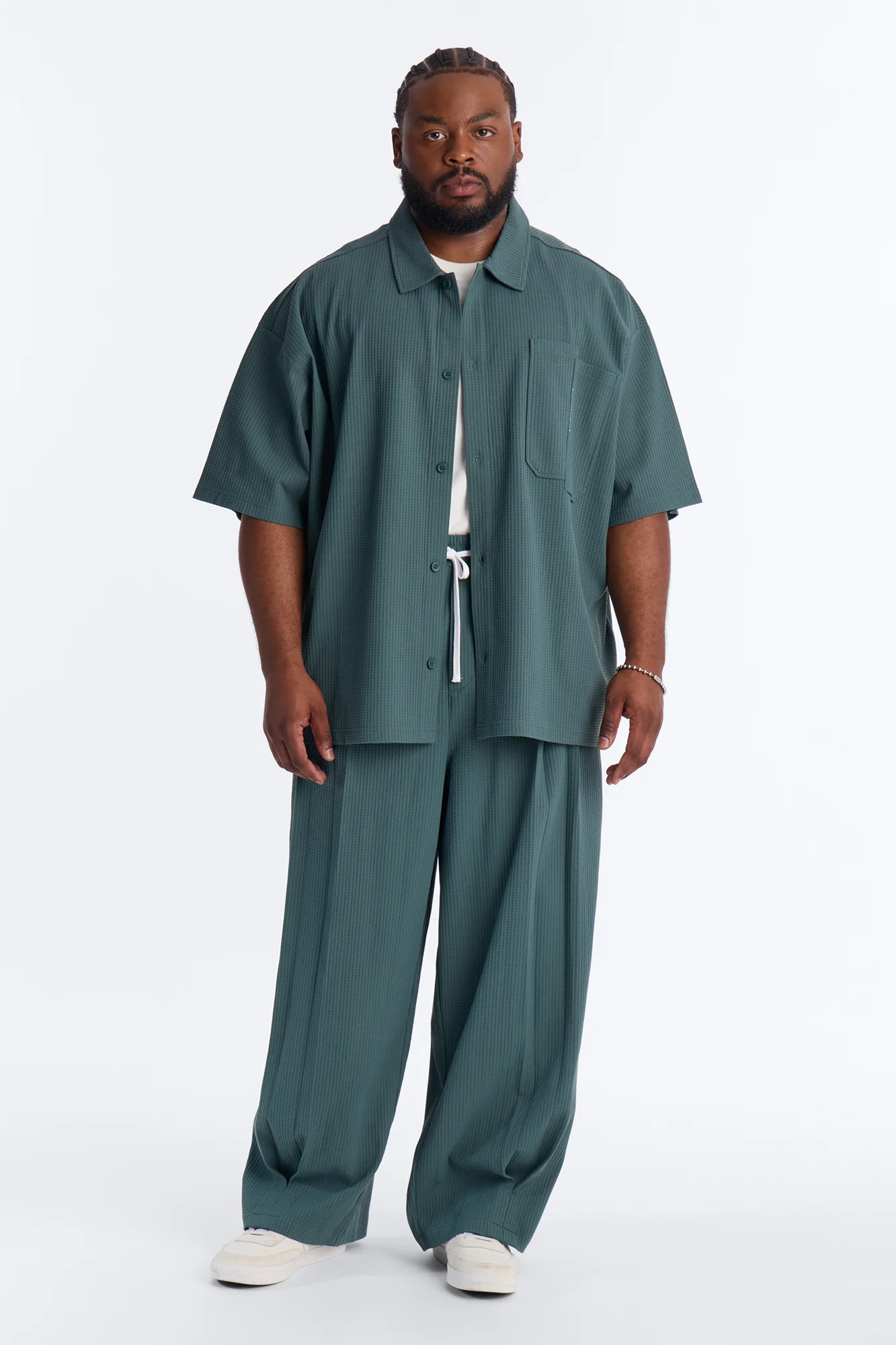 Relaxed Peak Pine Button Up Shirt - Hunter Green - Image 5