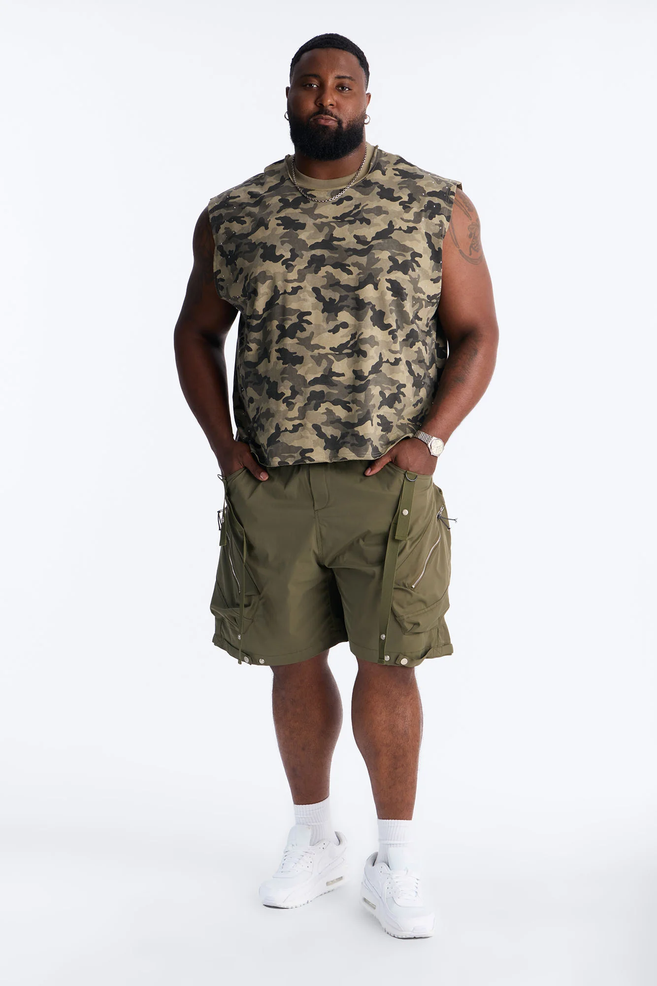 Relaxed Pearson Gates Multi Straps Utility Short - Olive - Image 7