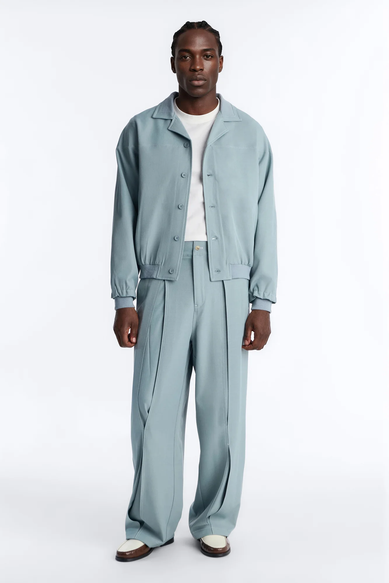 Relaxed Pearson Wave Casual Blazer - Blue - Image 2