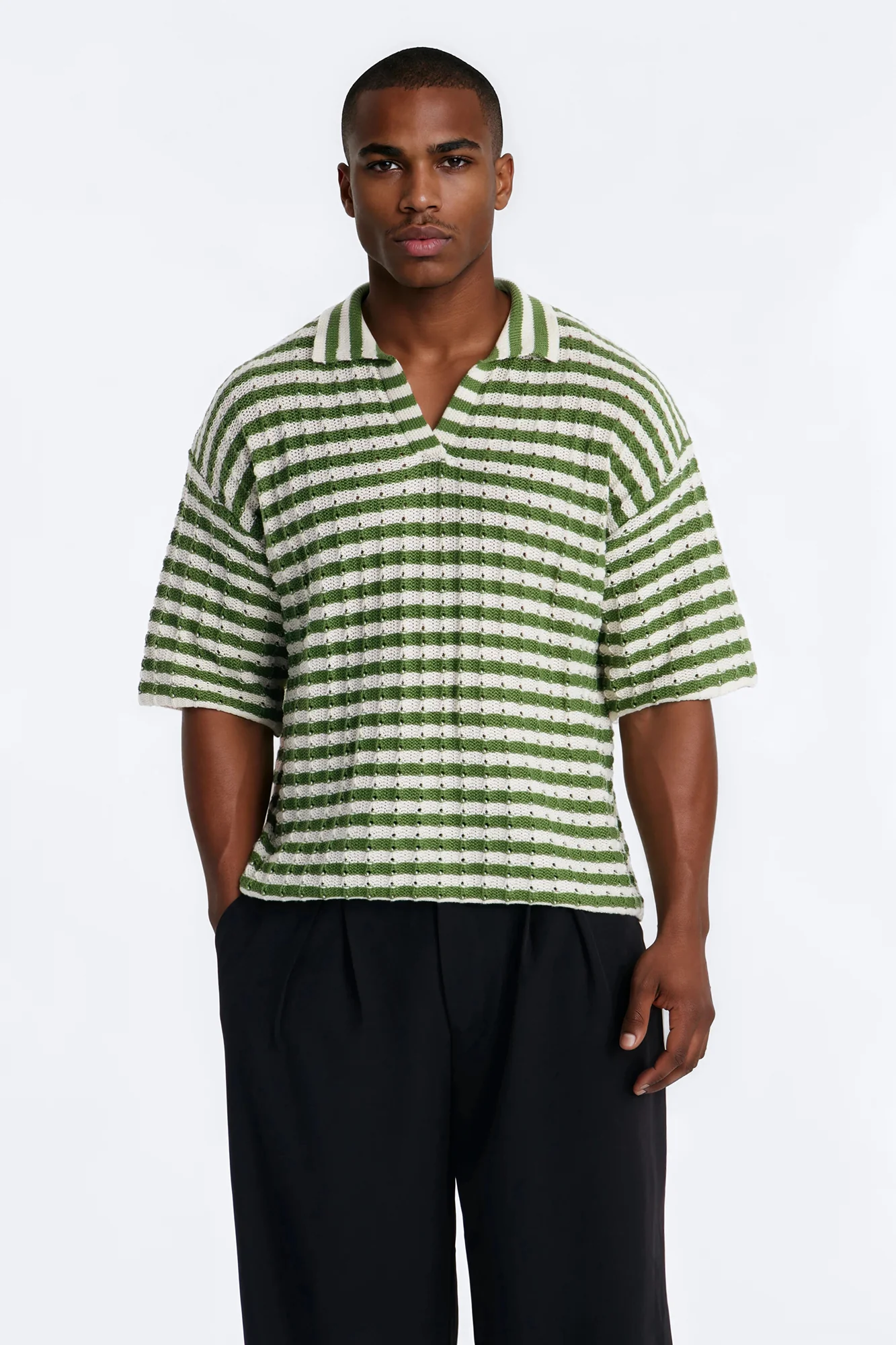 Relaxed Regatta Stripe Polo - Green