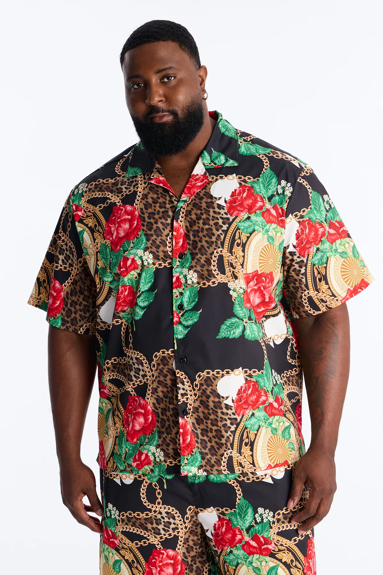 Relaxed Roses & Riches Baroque Button Up Shirt - Multi Color - Image 5