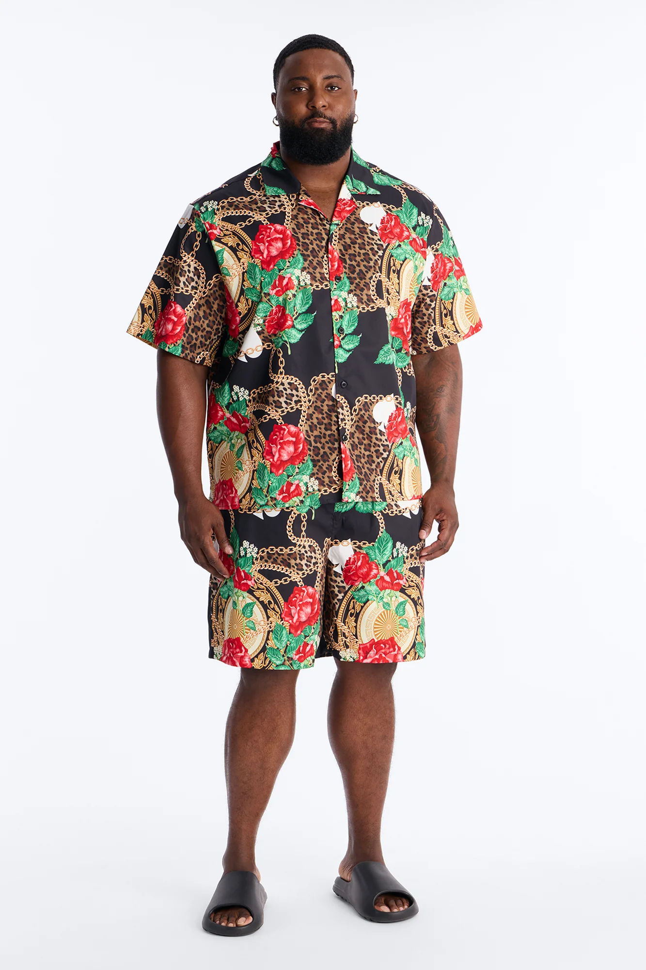 Relaxed Roses & Riches Baroque Button Up Shirt - Multi Color - Image 6