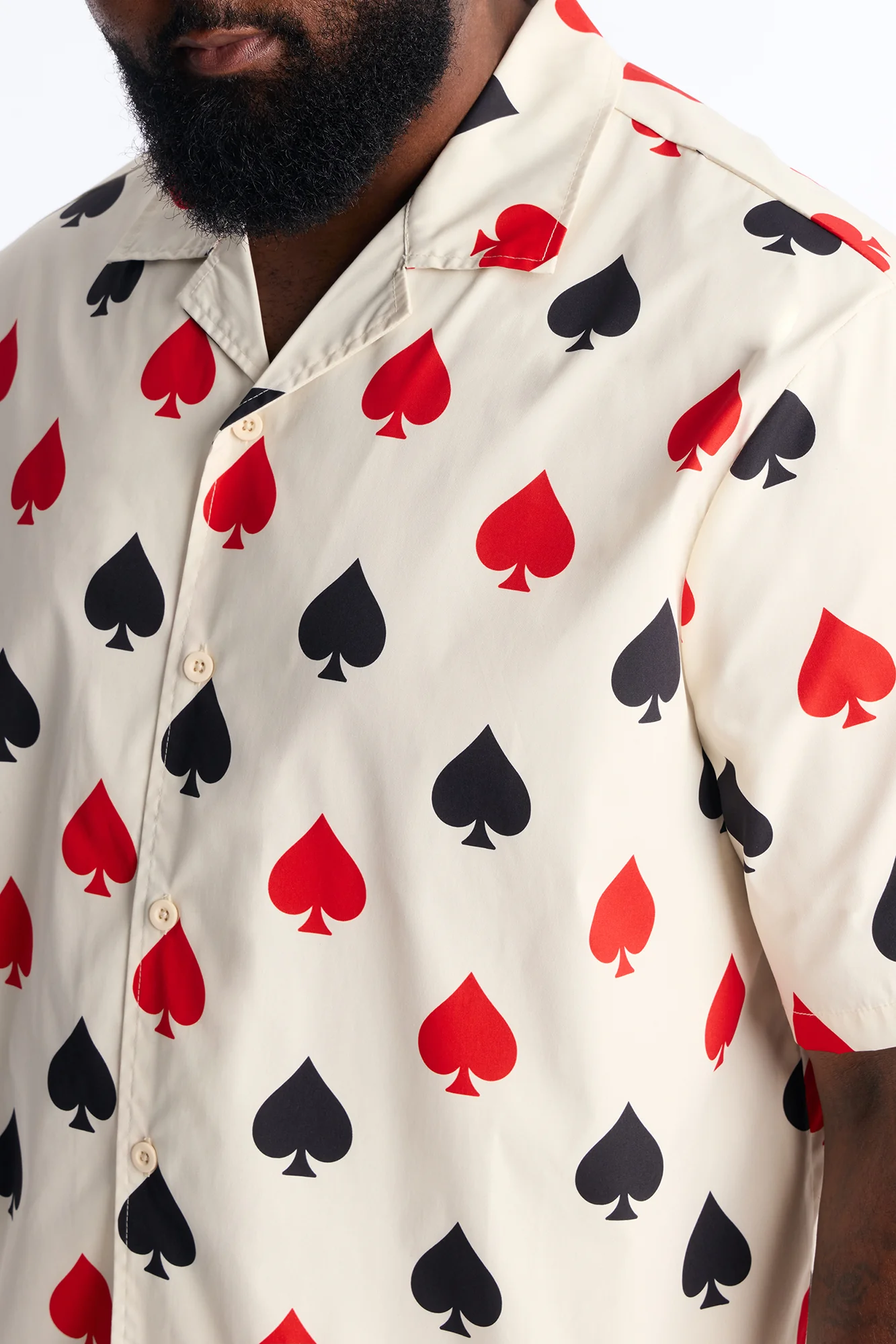 Relaxed Royal Spade Button Up Shirt - Off White/combo - Image 3