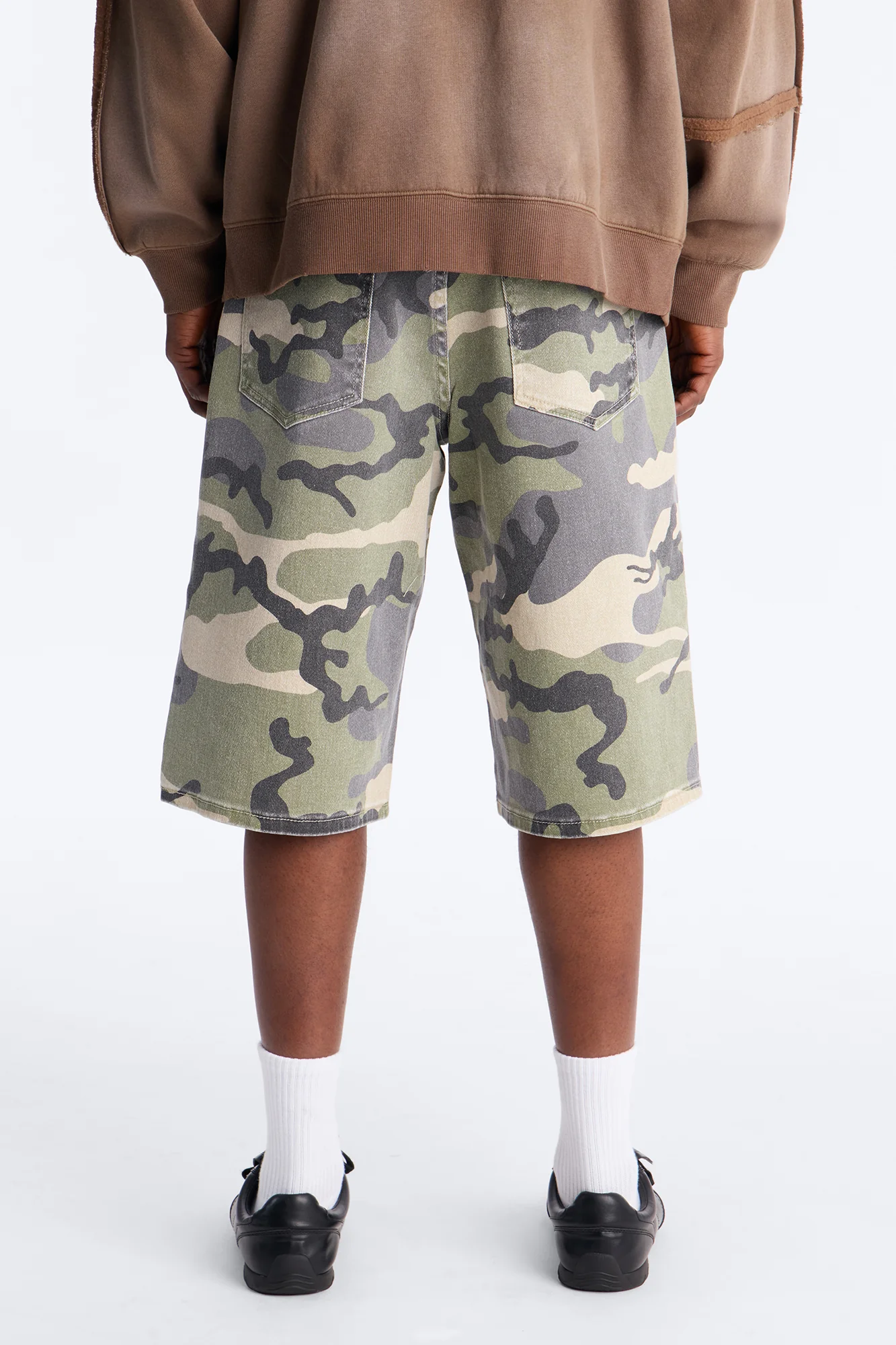 Relaxed Saints Embellished Camo Denim Shorts - Camouflage - Image 5