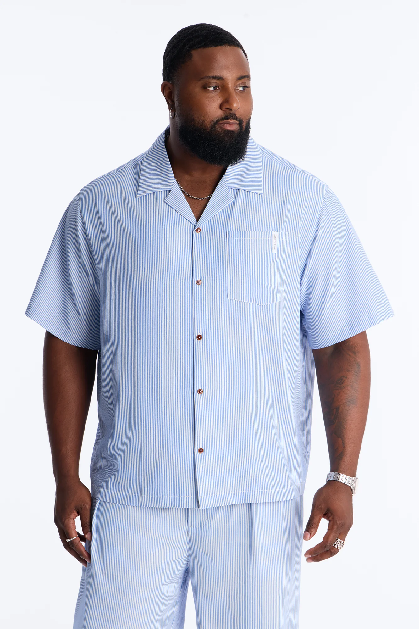 Relaxed Saltair Stripe Button Up Shirt - Blue/combo - Image 5