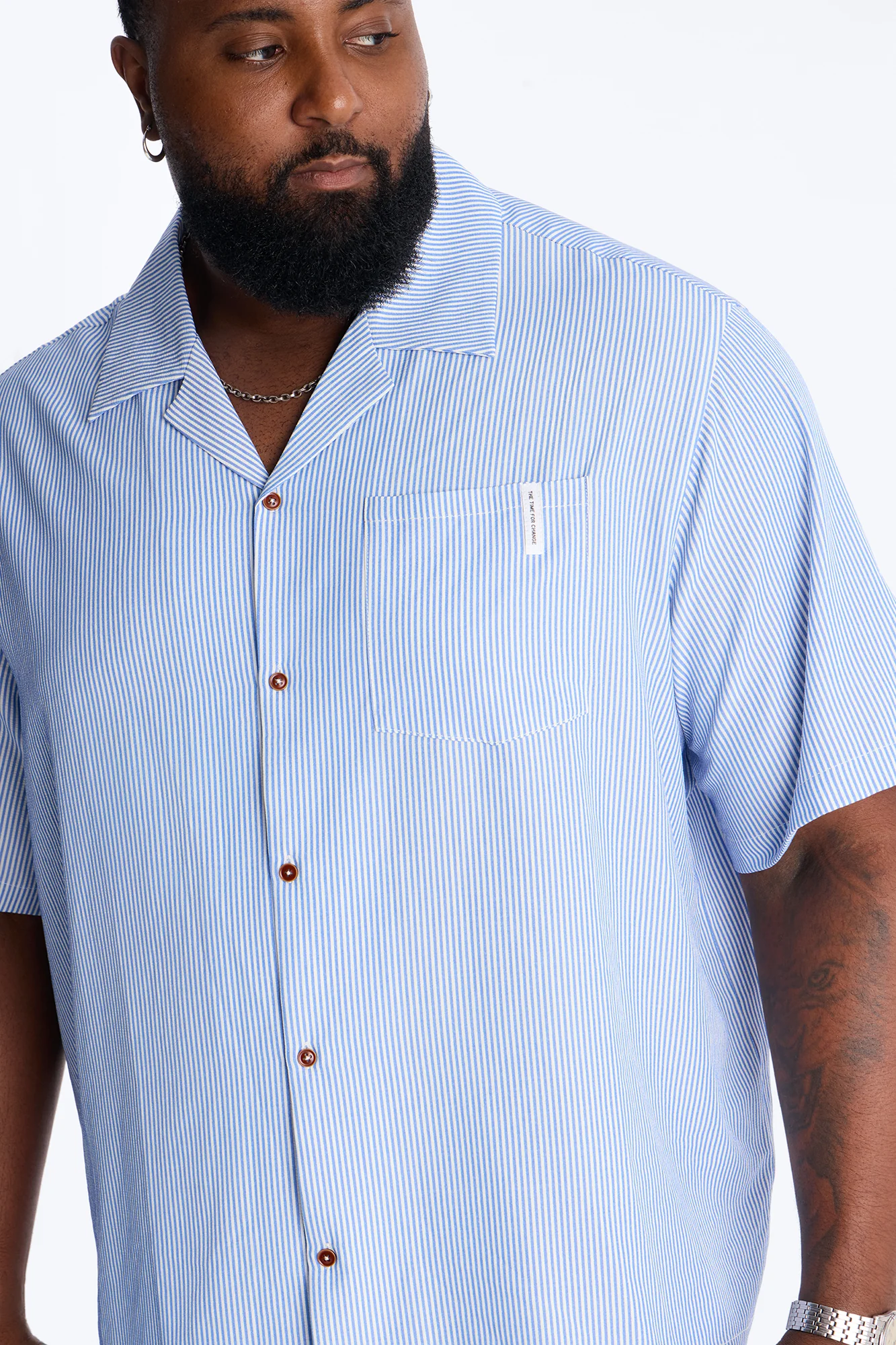 Relaxed Saltair Stripe Button Up Shirt - Blue/combo - Image 7