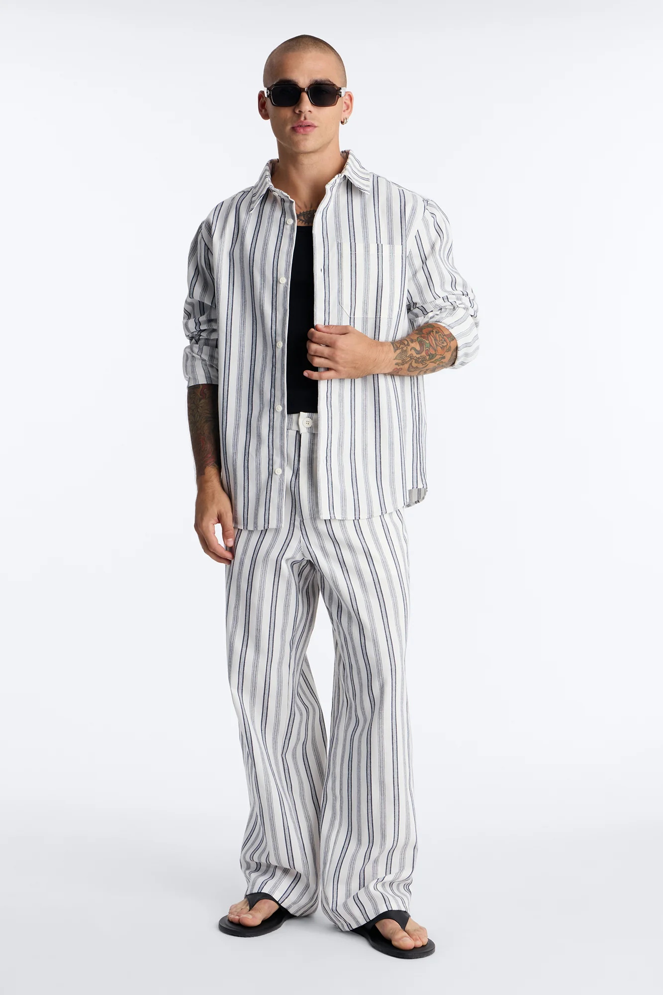 Relaxed Saltwater Stripes Button Up Shirt - White/combo - Image 2