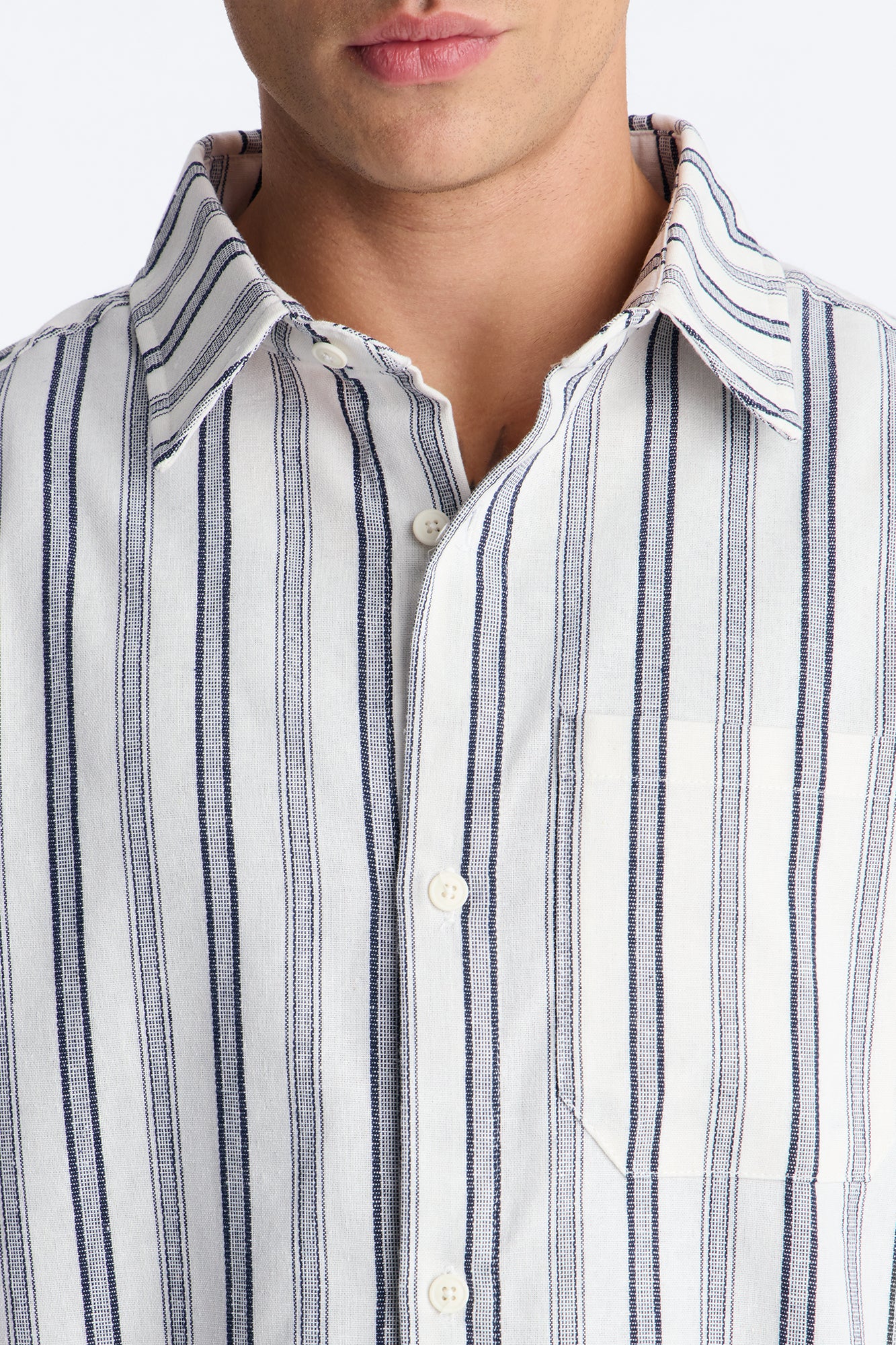 Relaxed Saltwater Stripes Button Up Shirt - White/combo - Image 3