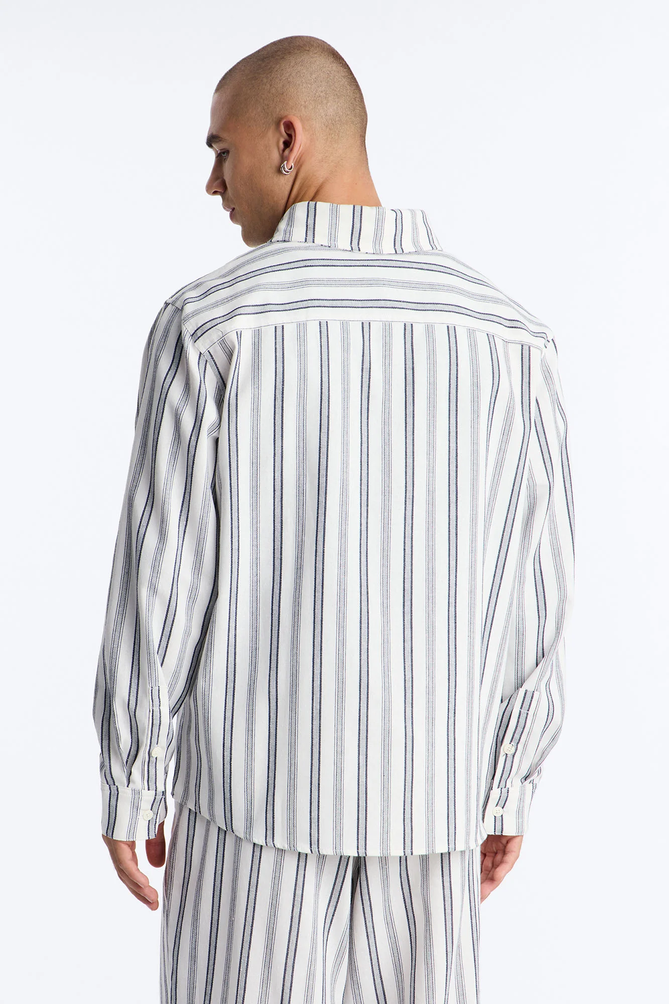 Relaxed Saltwater Stripes Button Up Shirt - White/combo - Image 4
