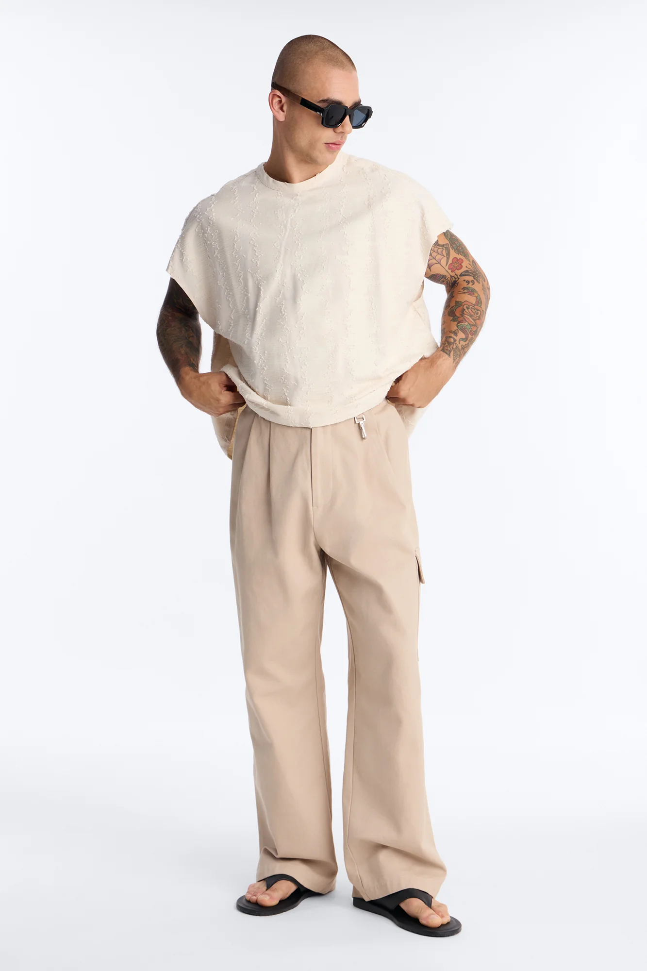 Relaxed Sands Of Time Sleeveless Tee - Oatmeal - Image 2