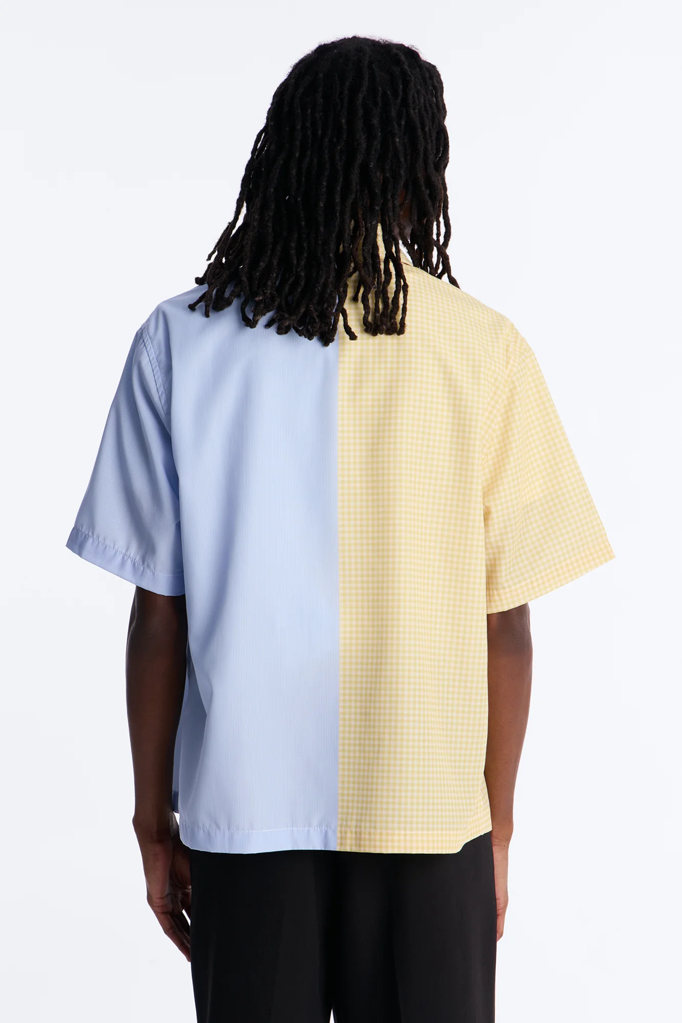 Relaxed Split Button Up Shirt - Yellow - Image 4
