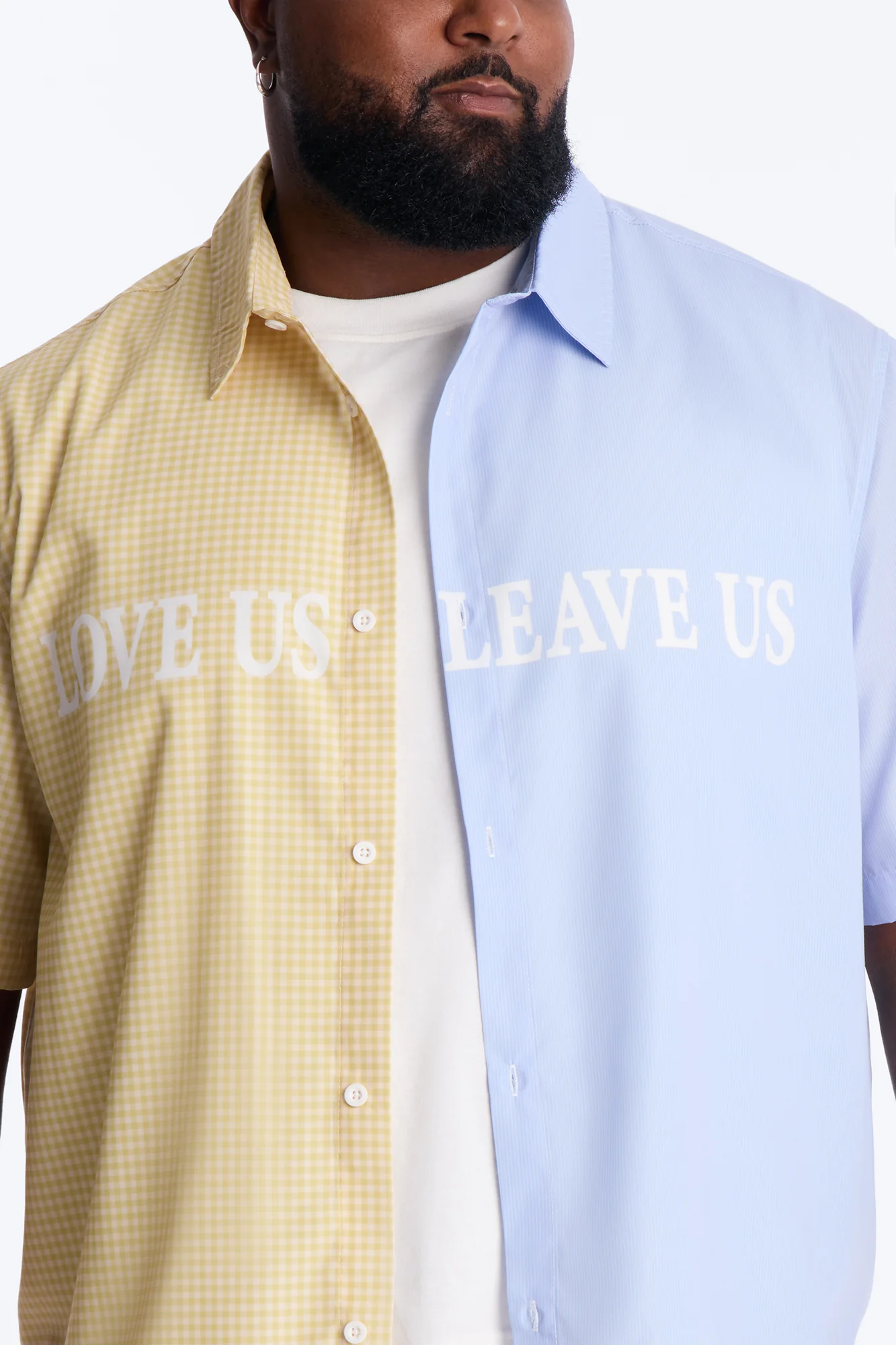 Relaxed Split Button Up Shirt - Yellow - Image 7