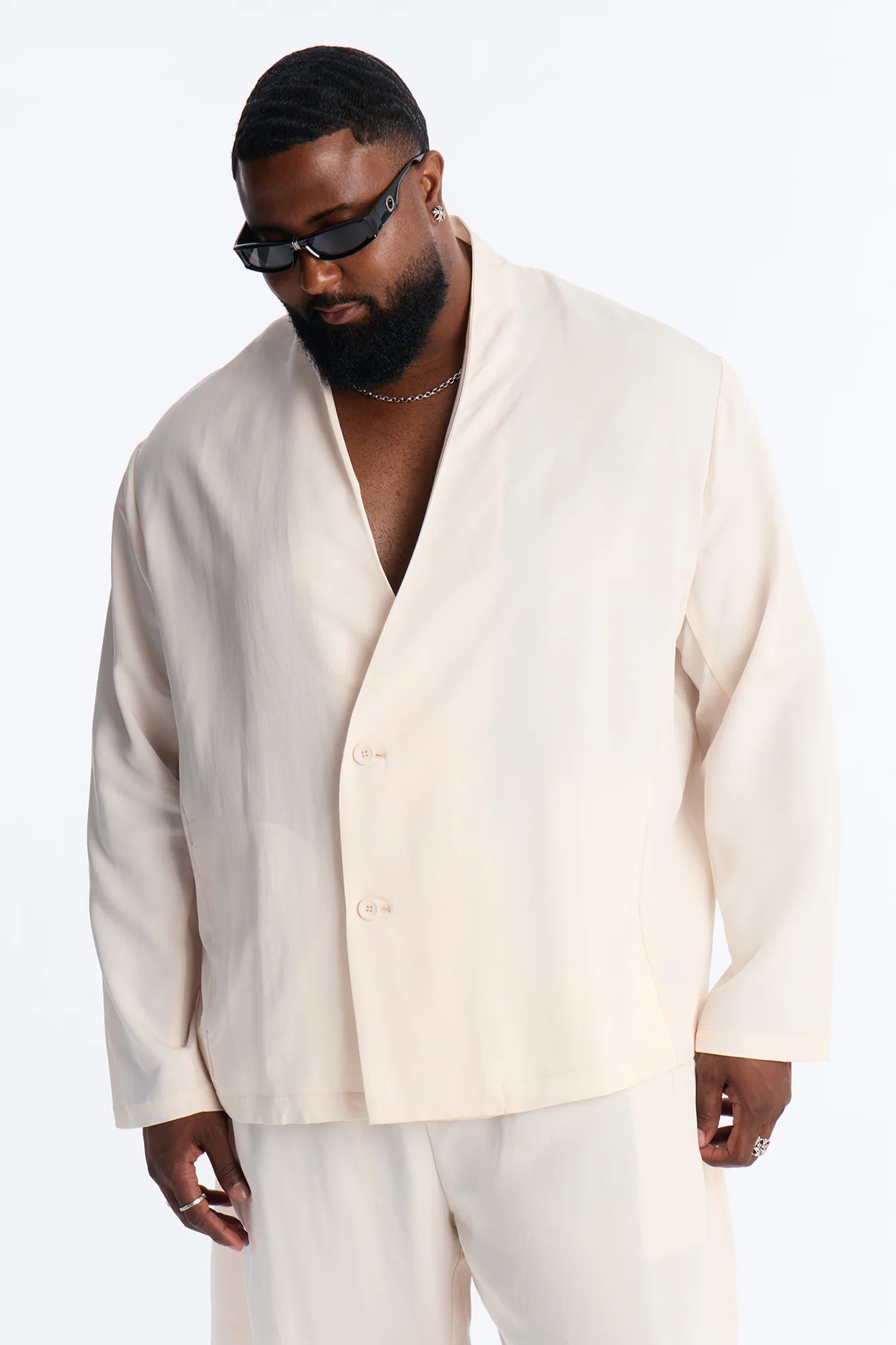 Relaxed St.Tropez Unlined Blazer - Cream - Image 5