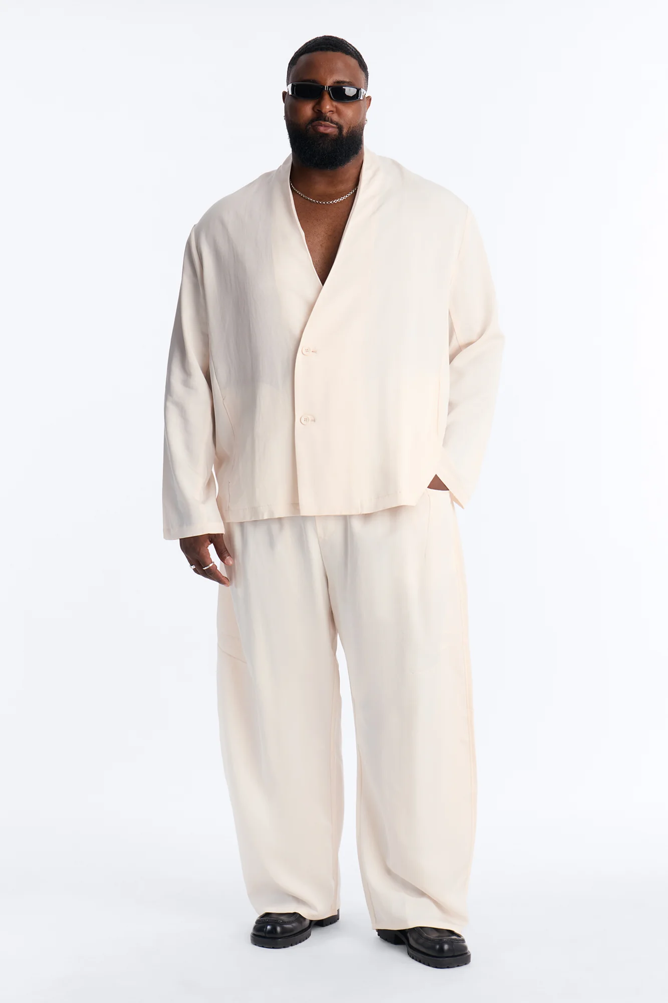 Relaxed St.Tropez Unlined Blazer - Cream - Image 6