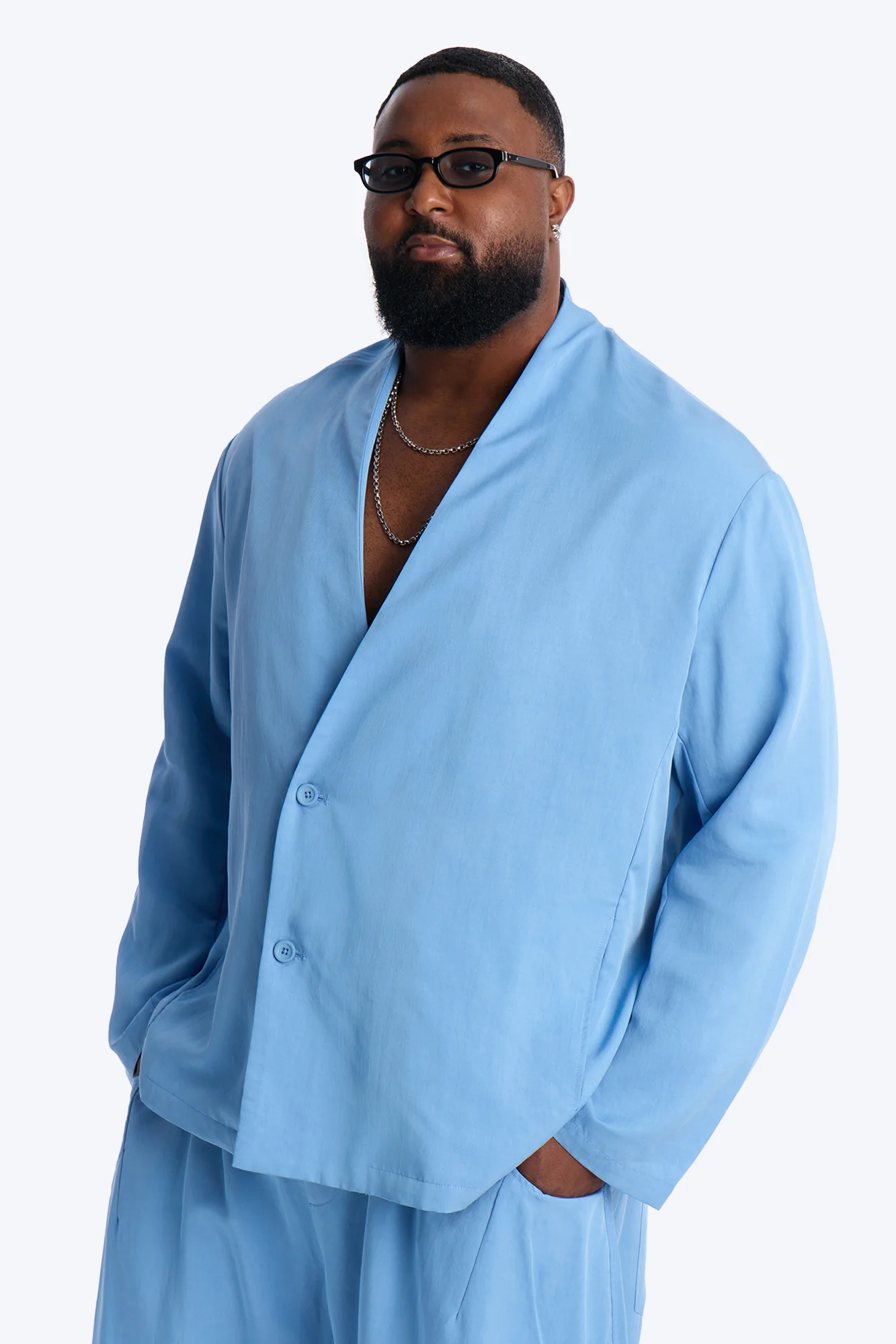 Relaxed St.Tropez Unlined Blazer - Light Blue - Image 5