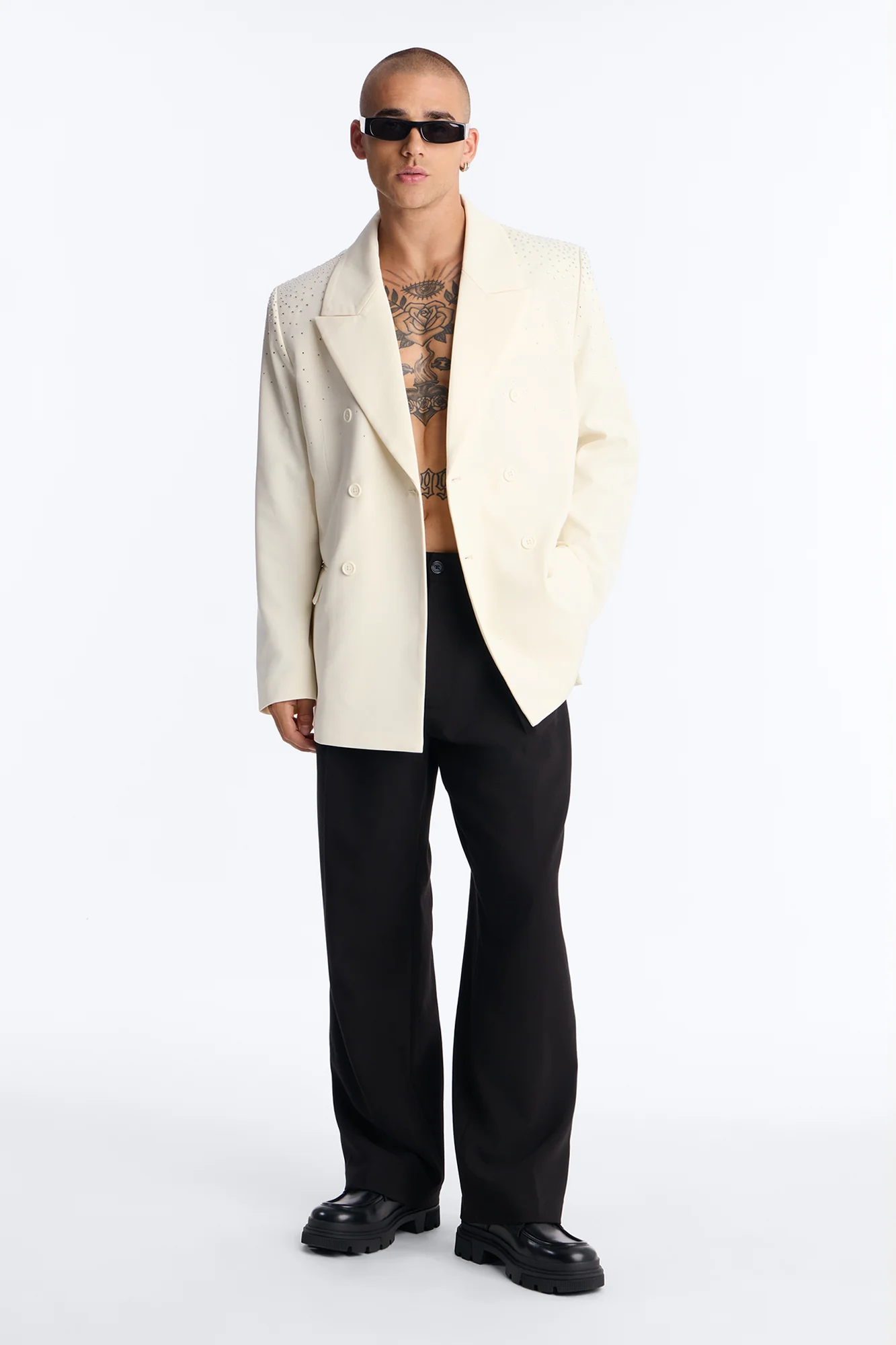 Relaxed Star Gazer Embellished Jacket - Cream - Image 2