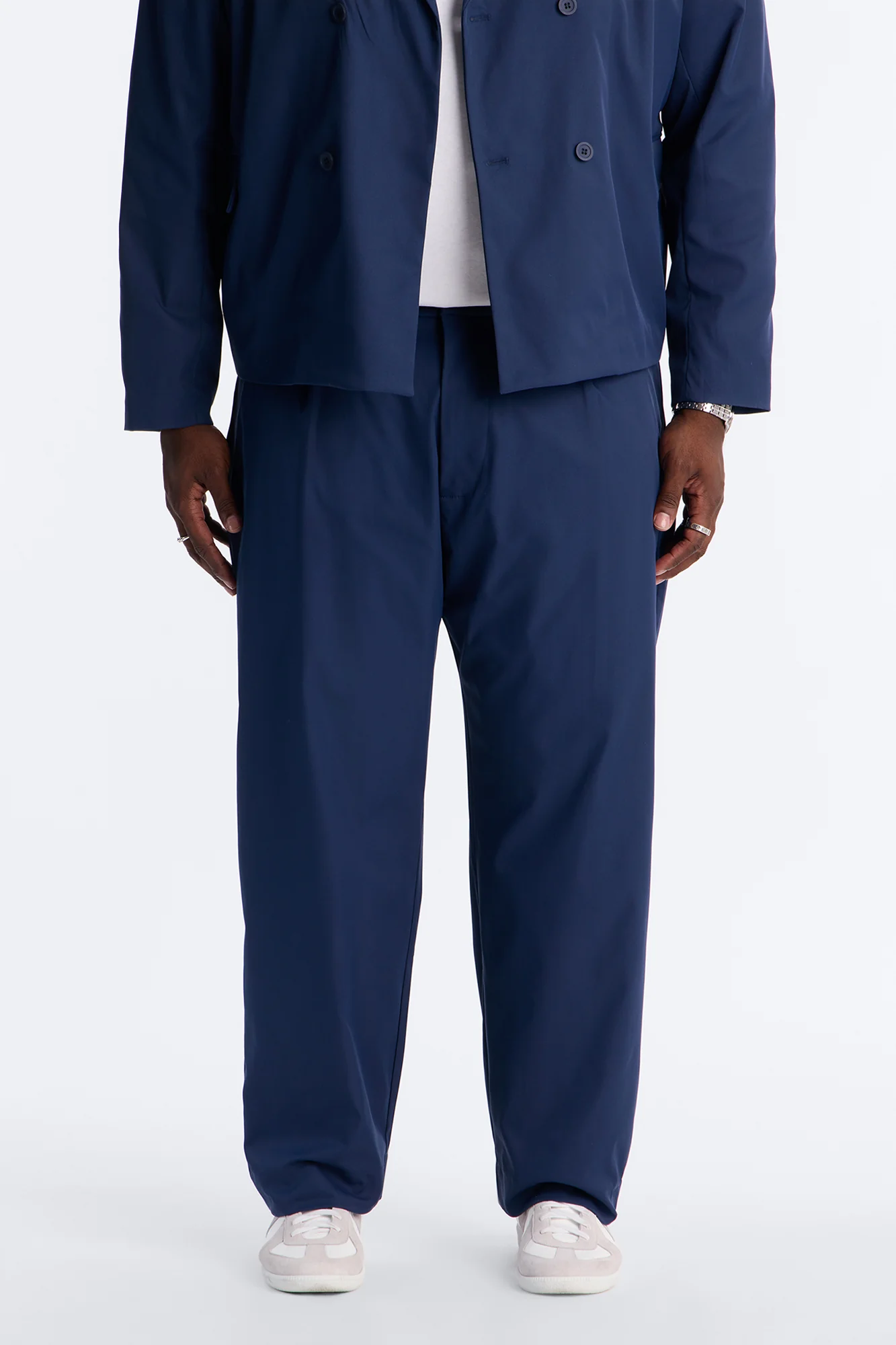 Relaxed Straight Heirloom Pleated Trouser - Navy - Image 5